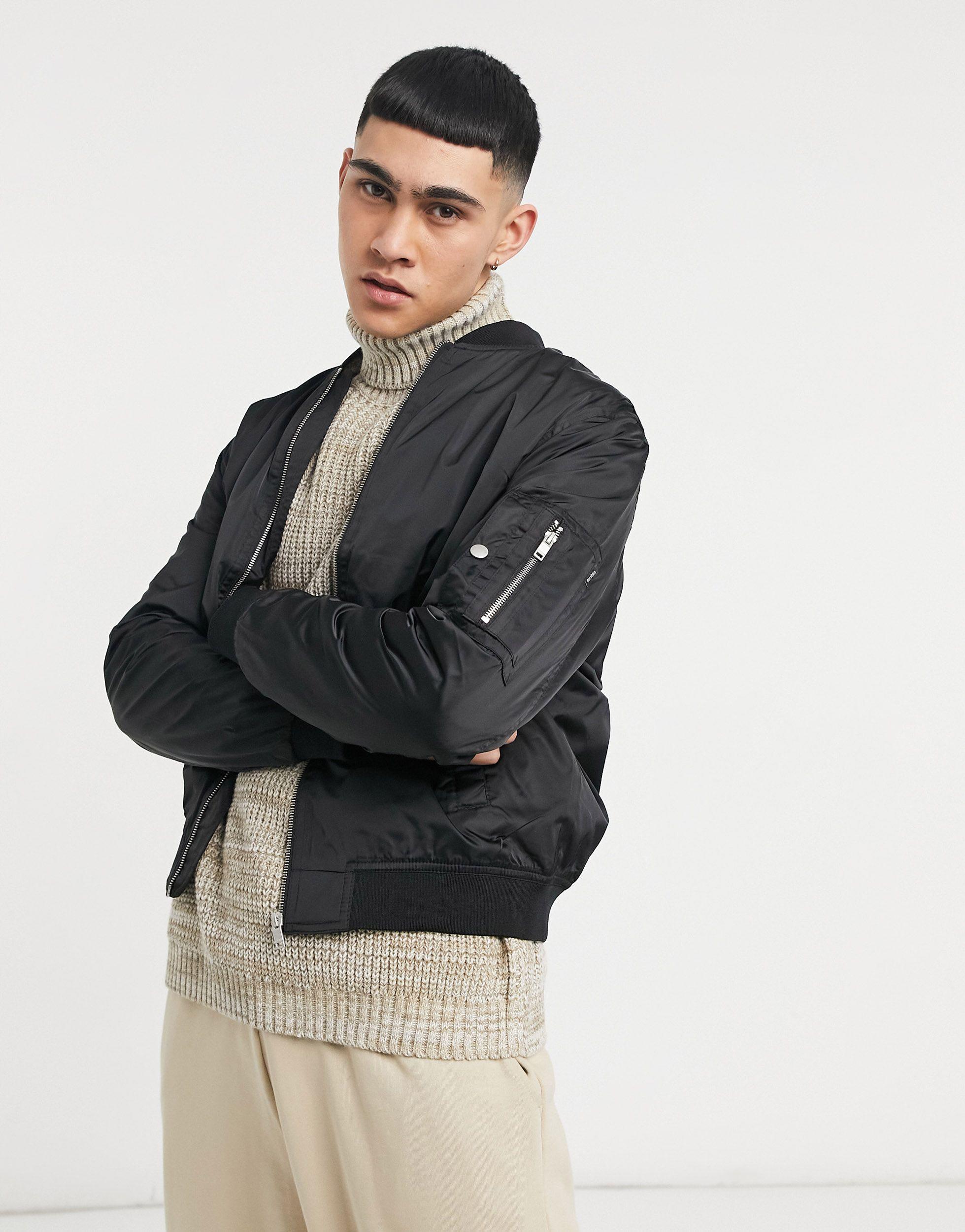 Bomber da Uomo di Bershka in Nero | Lyst