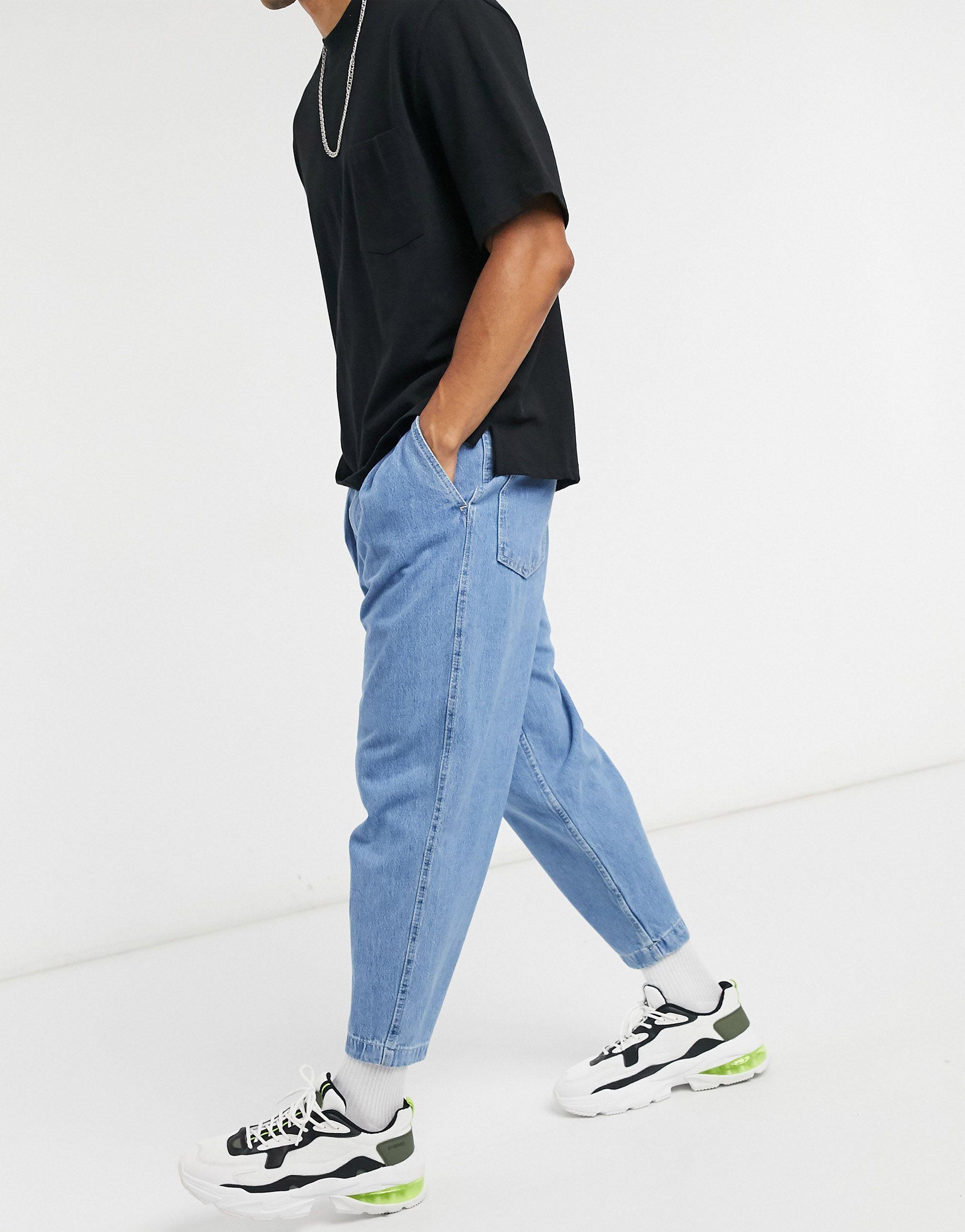 Bershka Denim Balloon Fit Jeans in Blue for Men | Lyst Australia