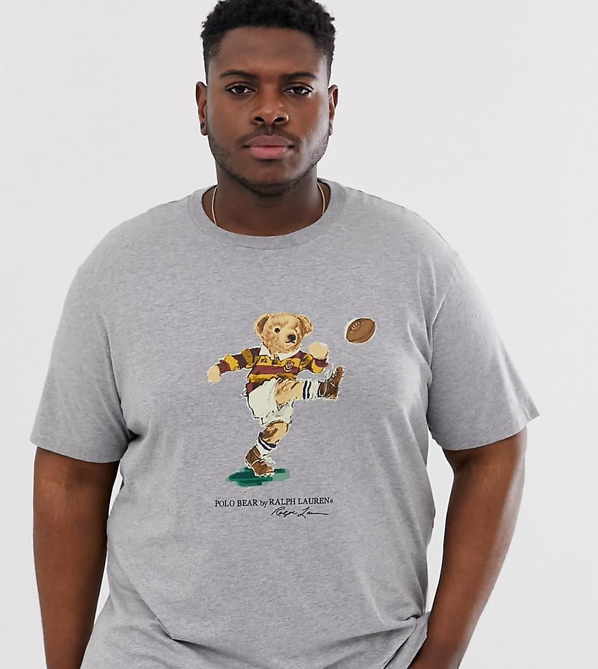 Polo Ralph Lauren Big & Tall Rugby Bear Print T-shirt in Gray for Men | Lyst