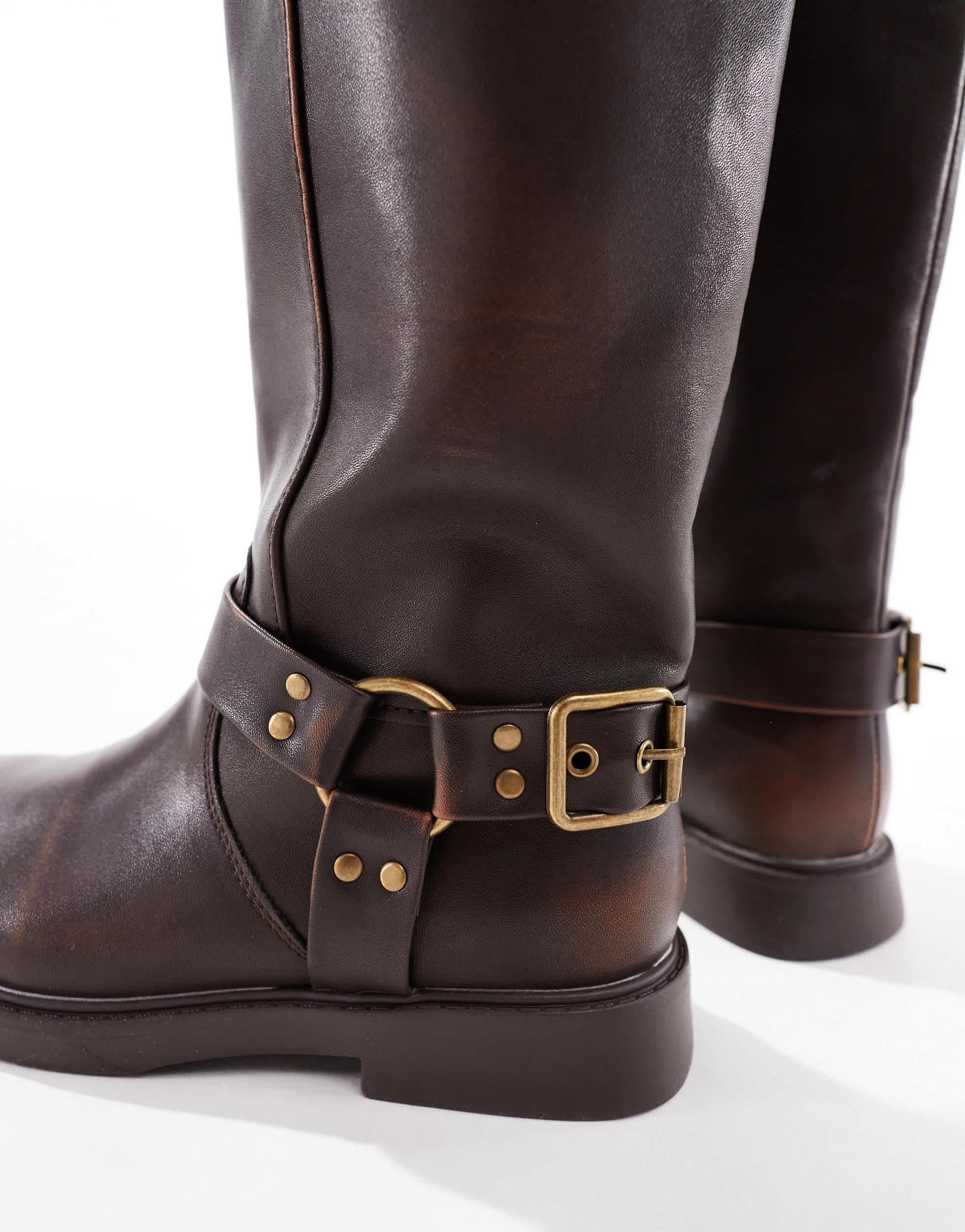 Cotton On Riley Biker Boots in Brown | Lyst