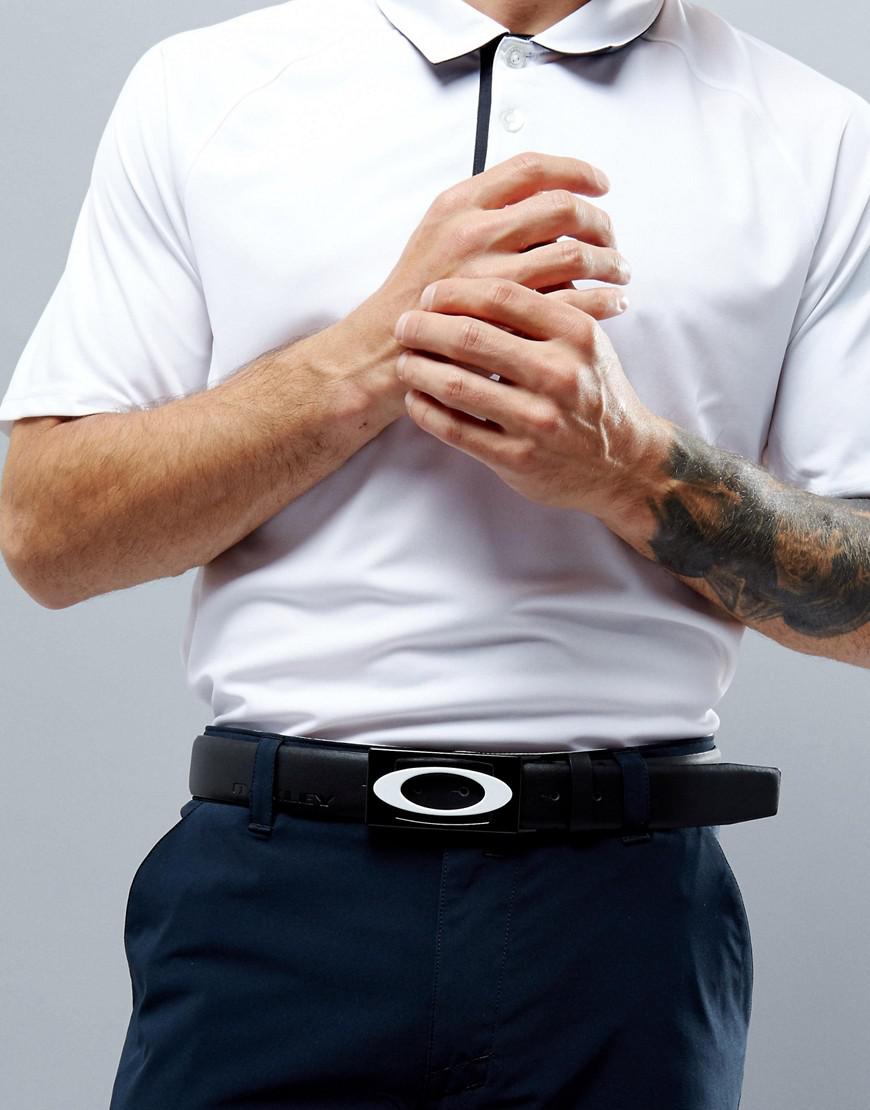 Oakley Golf Pro Leather Belt Logo Buckle In Black for Men Lyst
