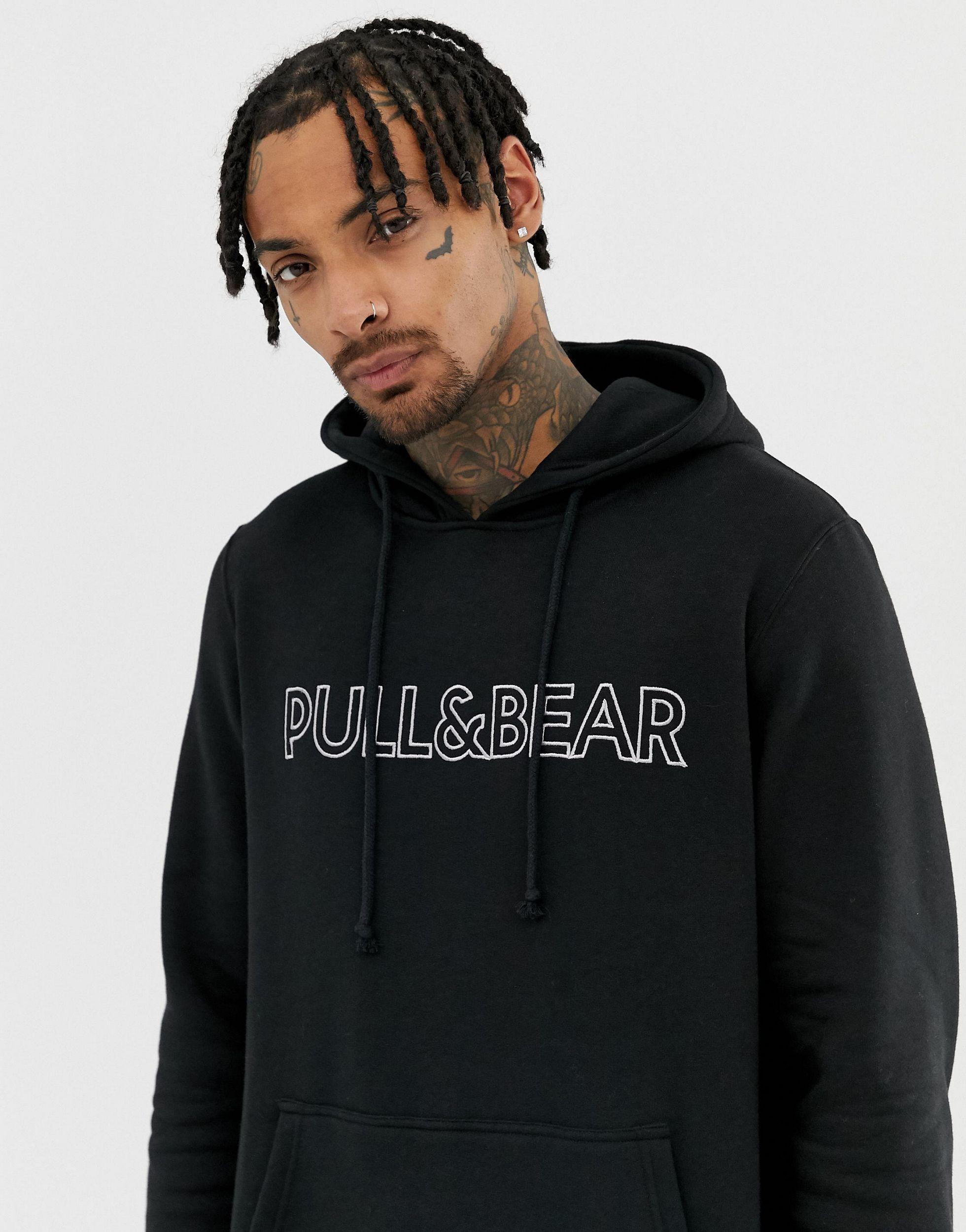 pull and bear hoodie black