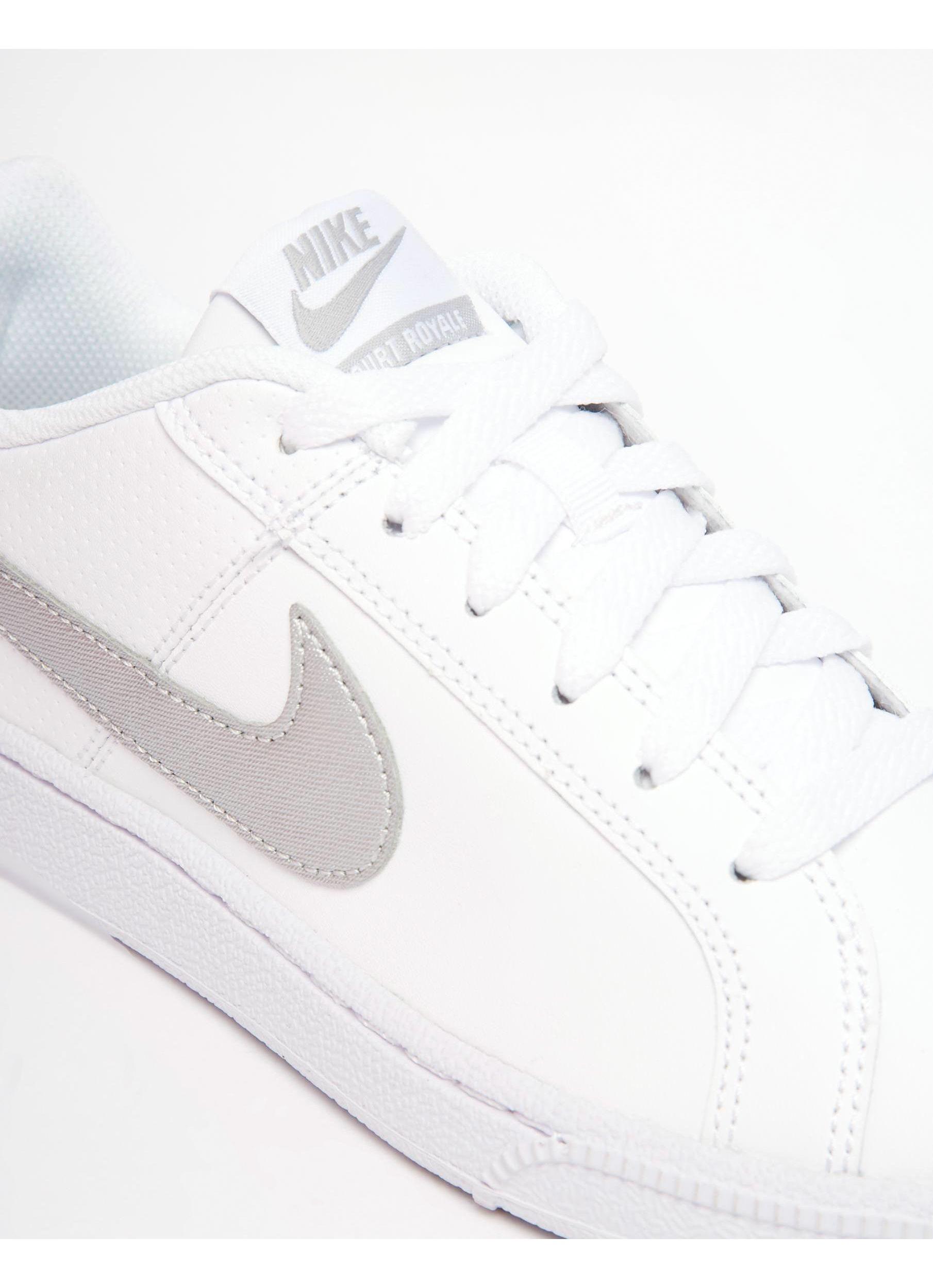 nike court royale trainers in aura & white