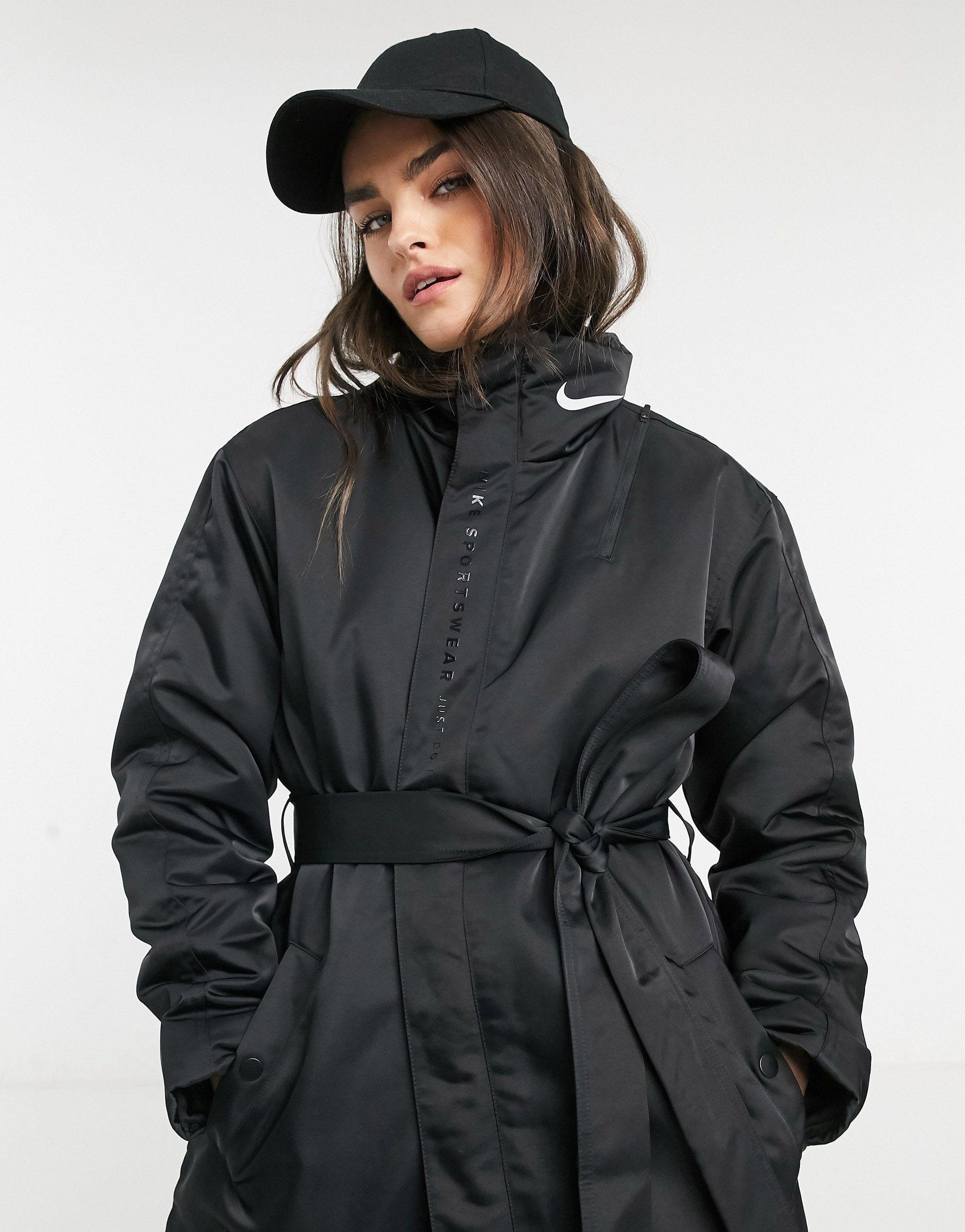 Nike Trench Coat in Black | Lyst