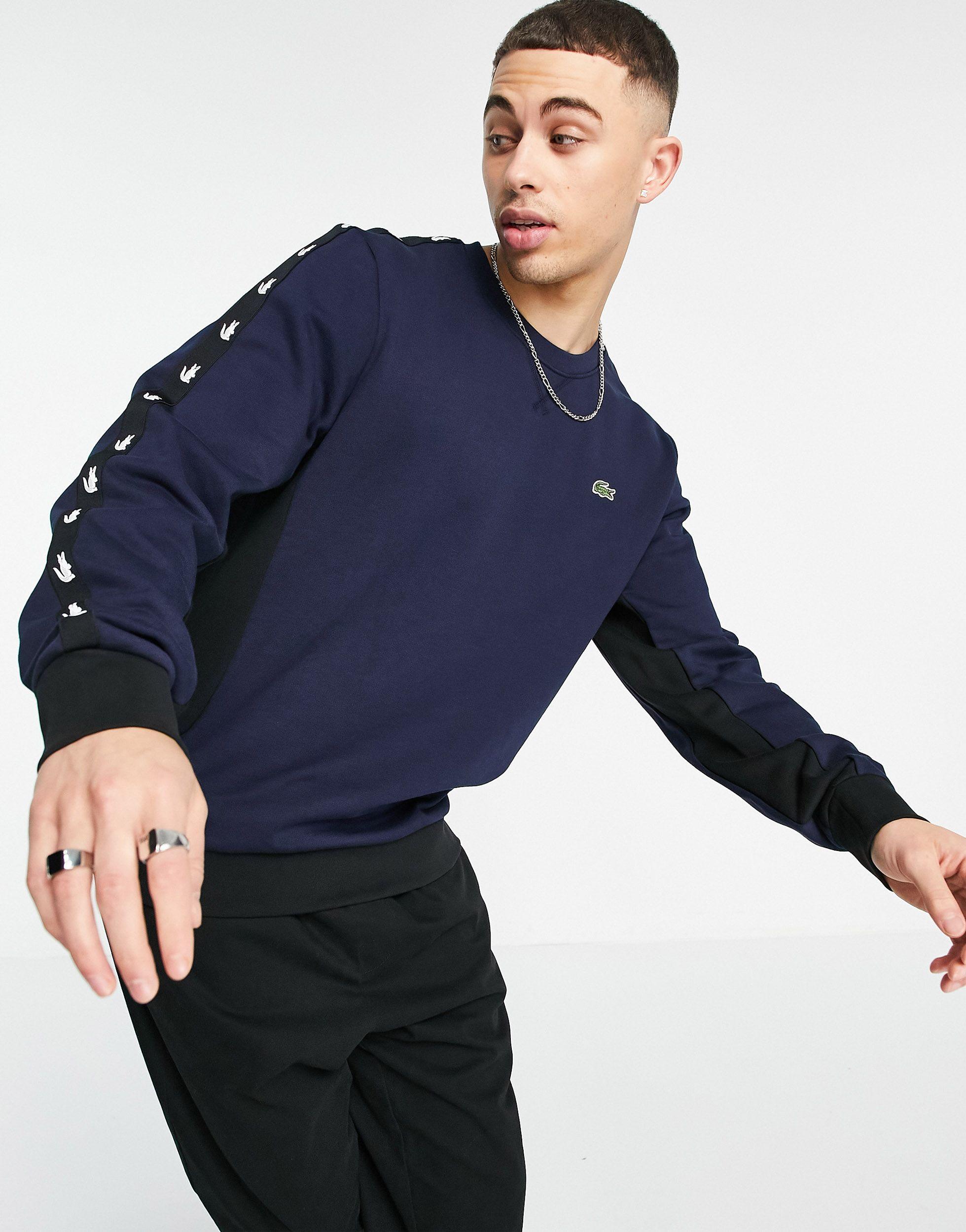 navy blue lacoste sweatshirt