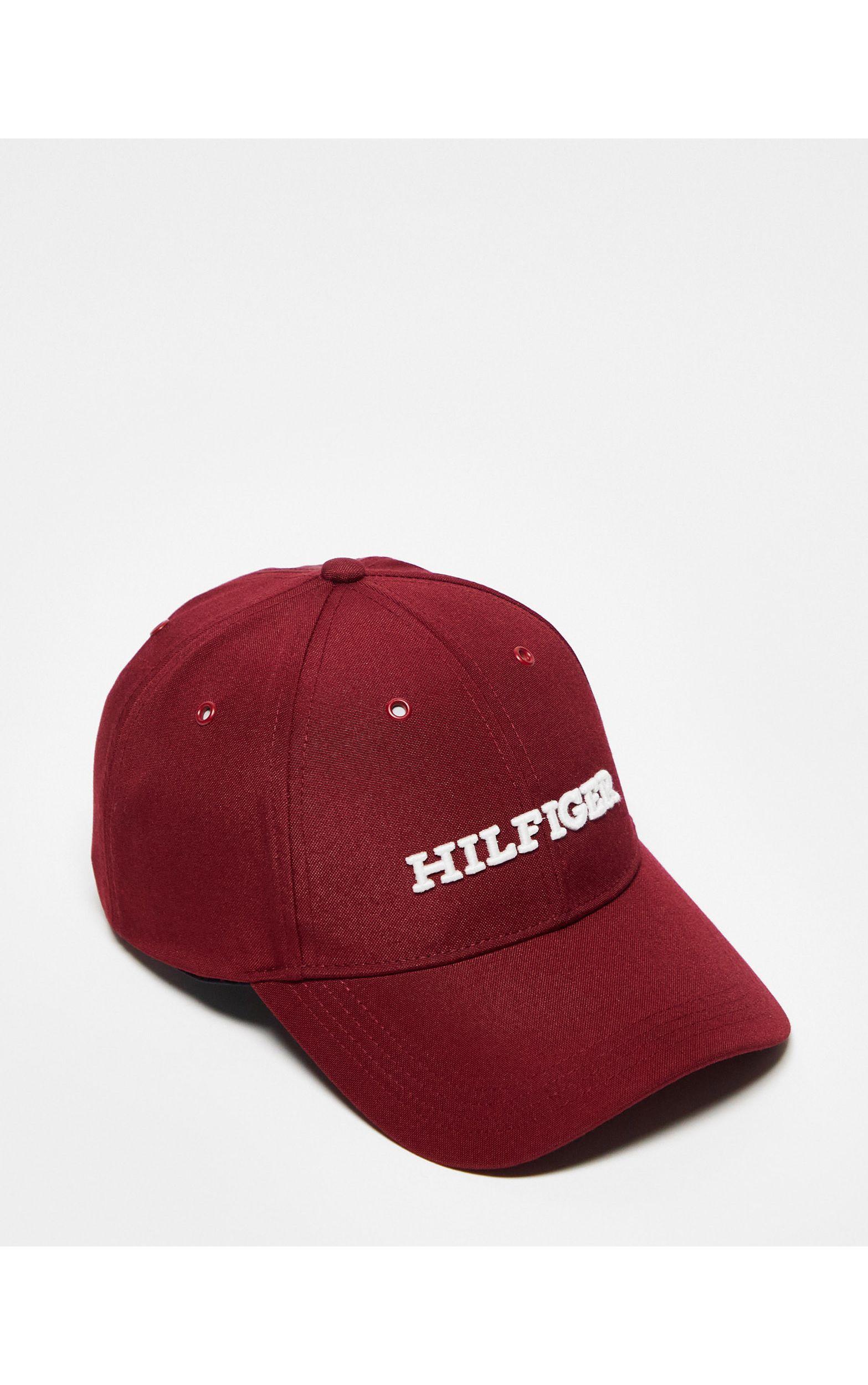 Tommy Hilfiger Logo Cap in Red | Lyst