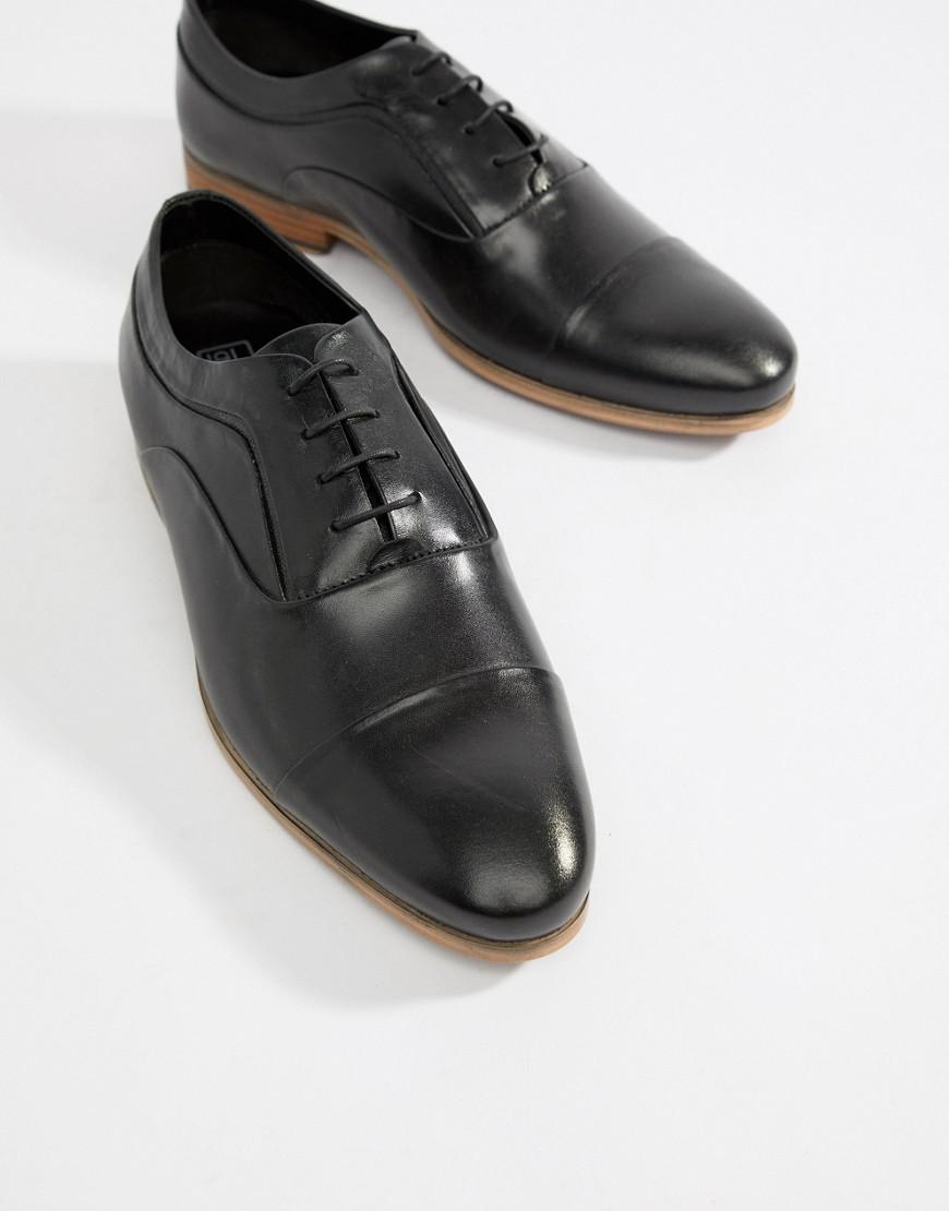 asos black leather shoes