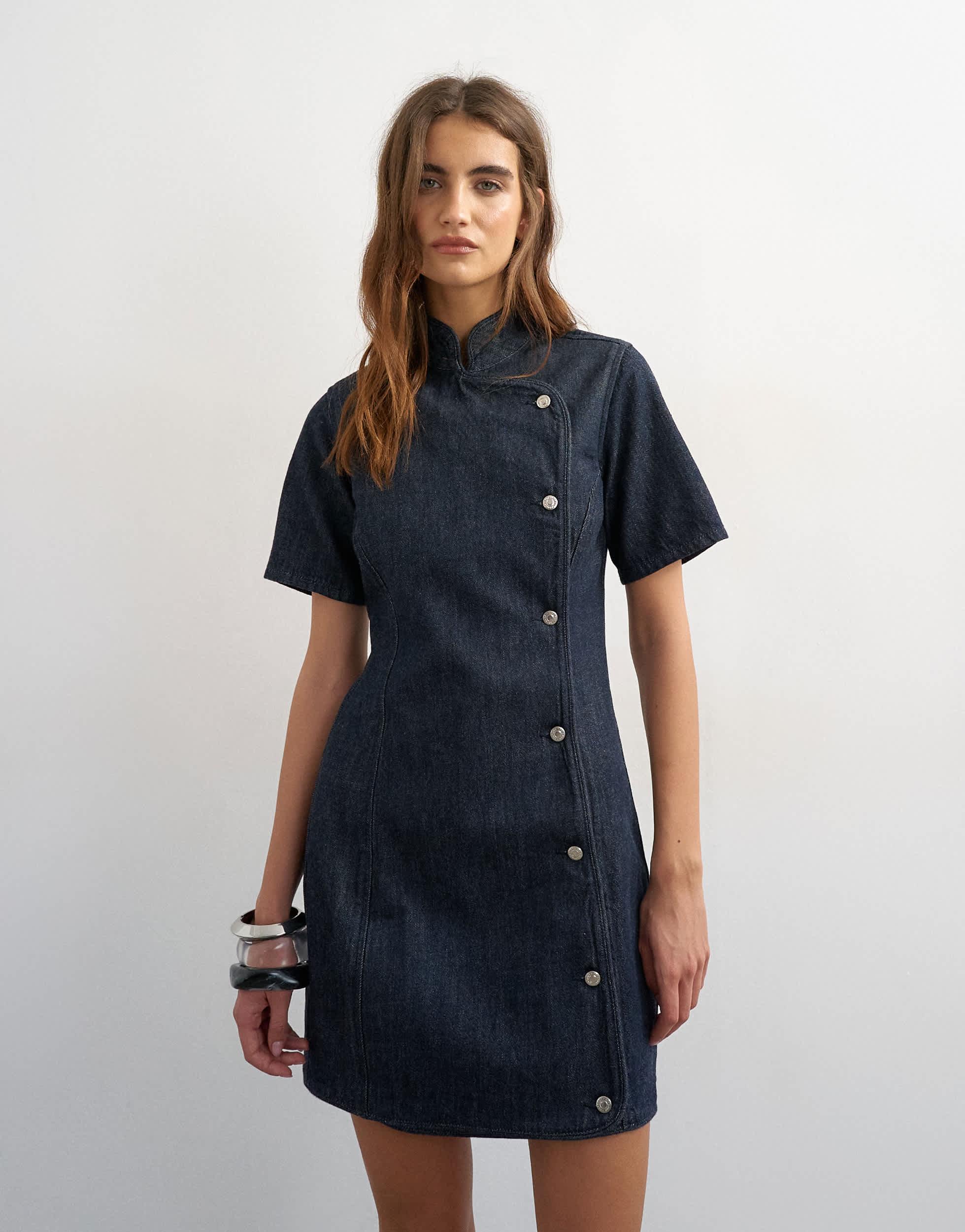 topshop denim dress black Topshop Denim dress - black denim - (Pre-owned)