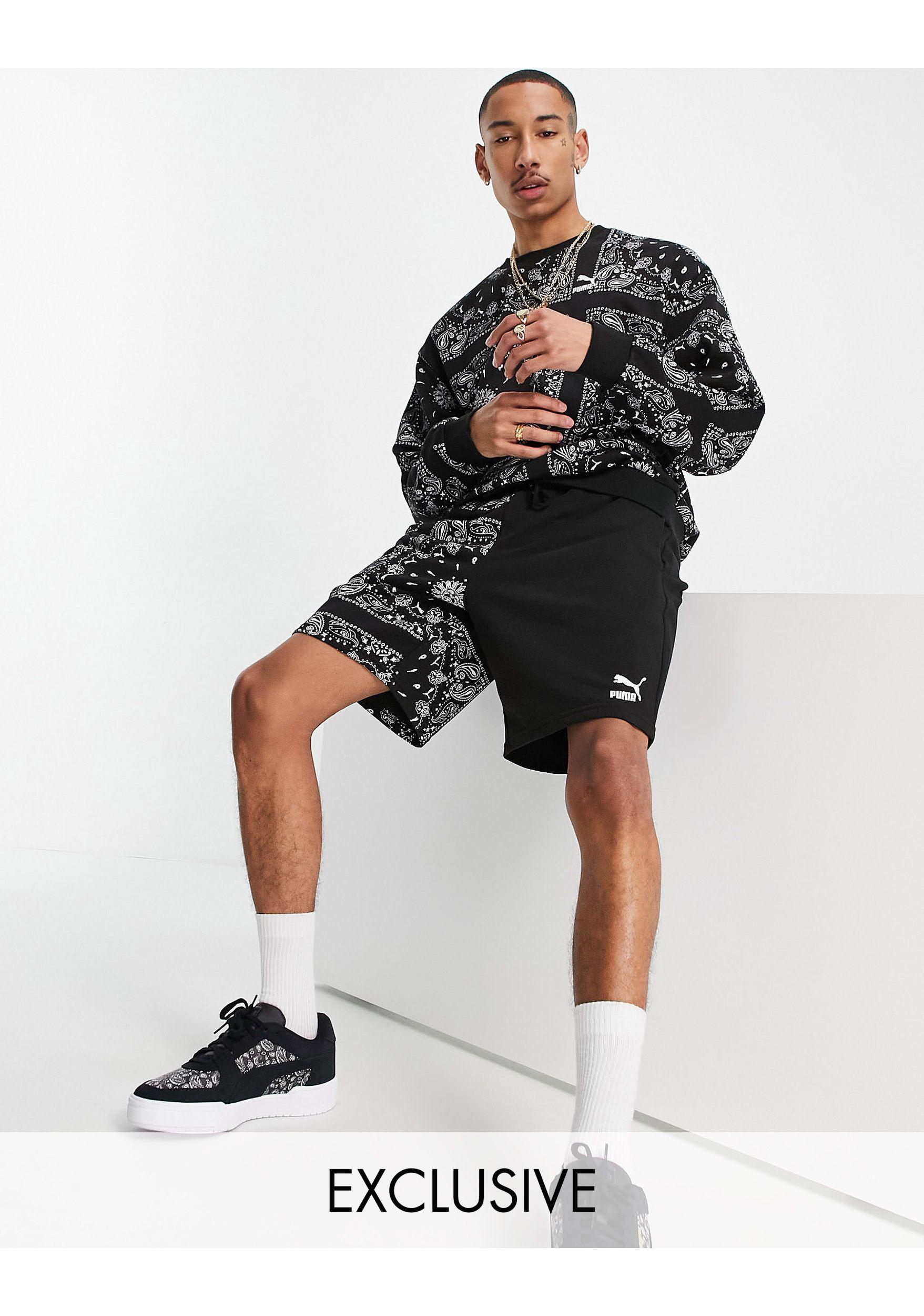 PUMA Off Beat Paisley Shorts in Black for Men | Lyst
