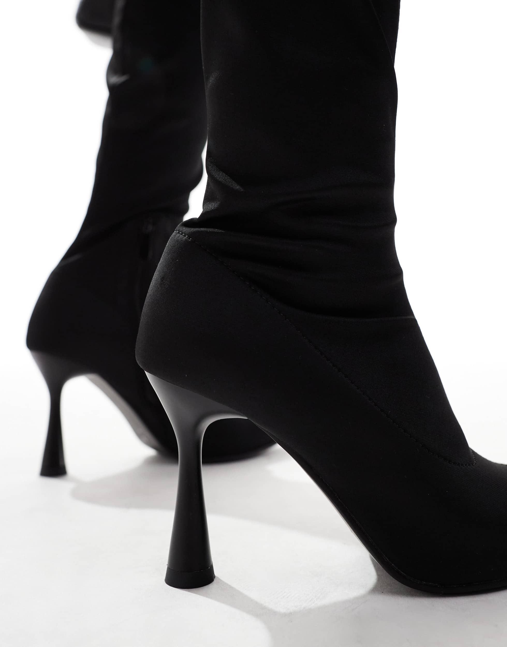 High Heels Overknee Stiefel Eng Anliegend Overknee Lackstiefel