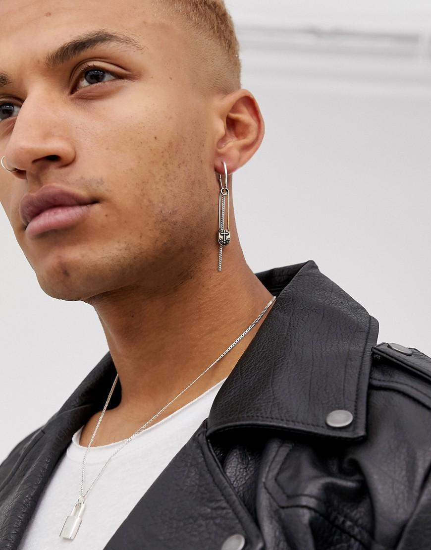 safety pin design earrings