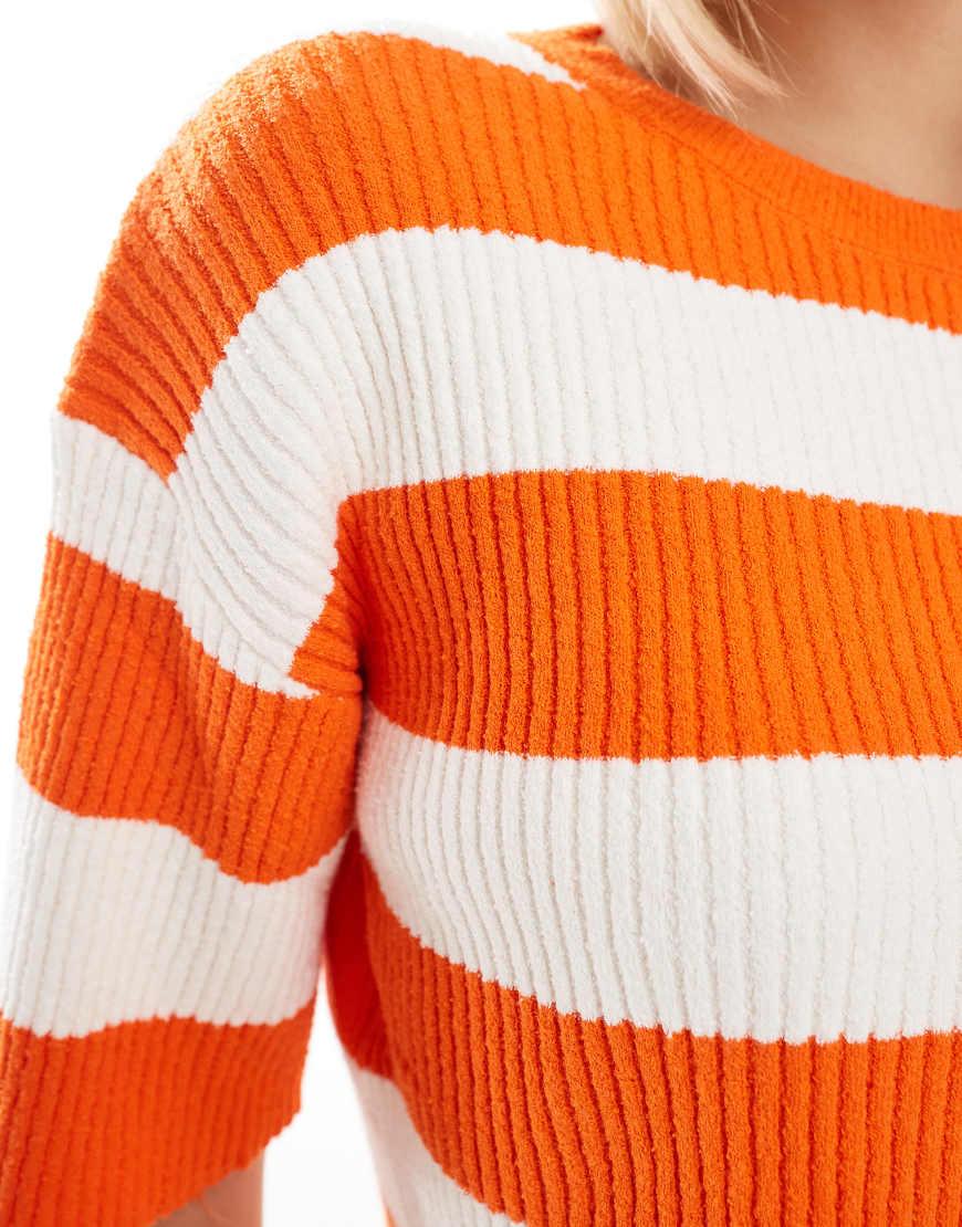 Mango Knitted Stripe Co-Ord Top in Orange Lyst UK