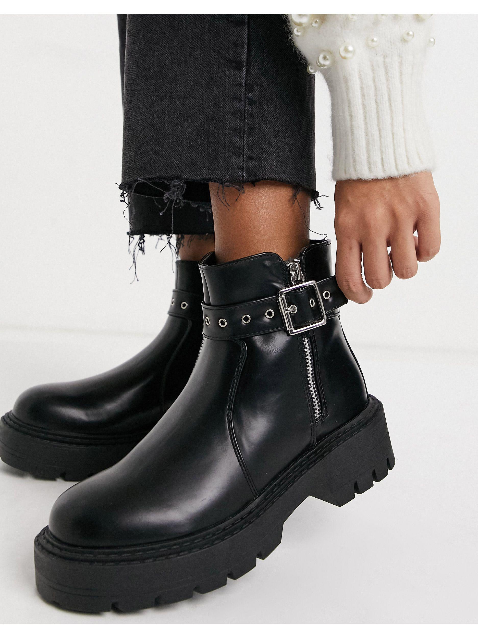 Botines s con suela gruesa Glamorous de color Negro | Lyst
