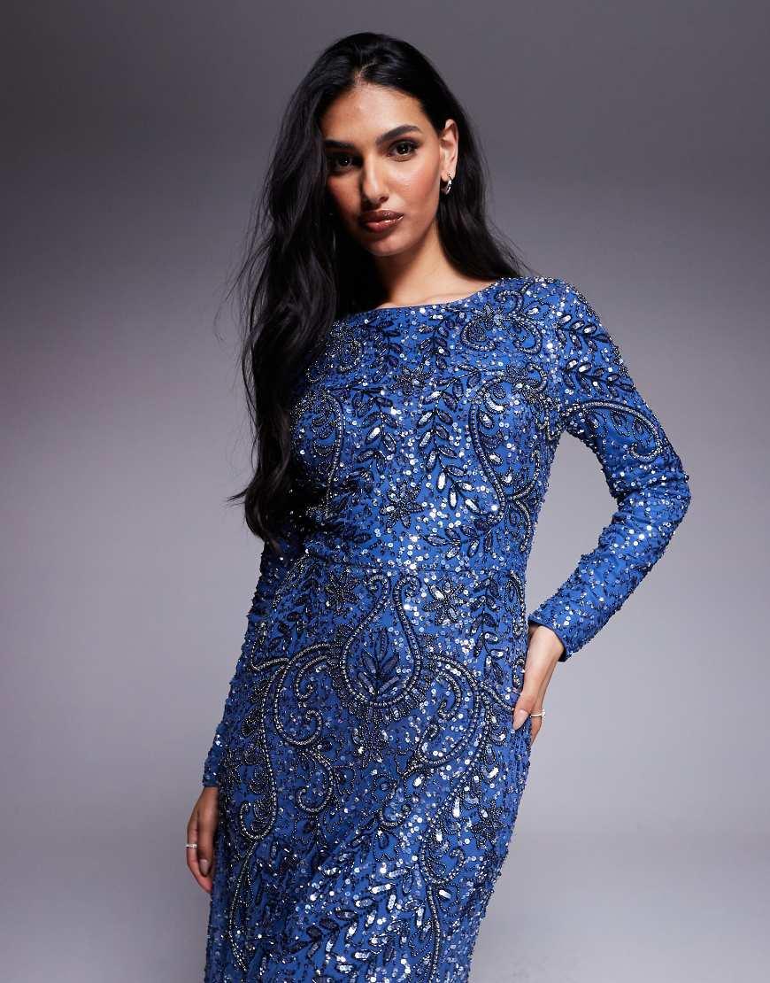 Evening Gowns Long Sleeve Embellished Maxi Modest Maxi Maxi Dress Sleeves  For Under Dresses Uk Sila Long Sleeve Embellished Maxi Dress In