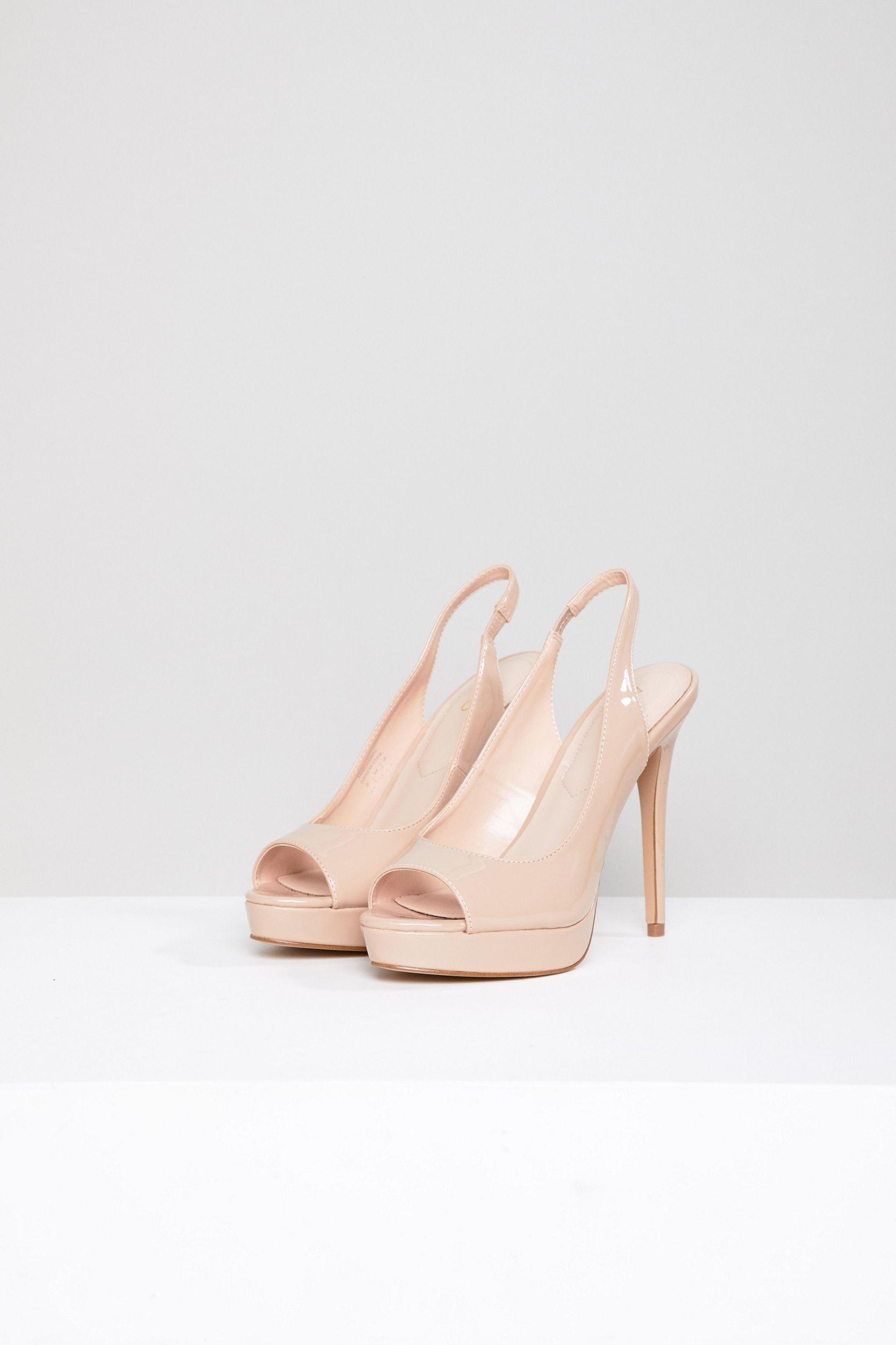 Slingback Blush Patent Heeled Sandals in | Lyst