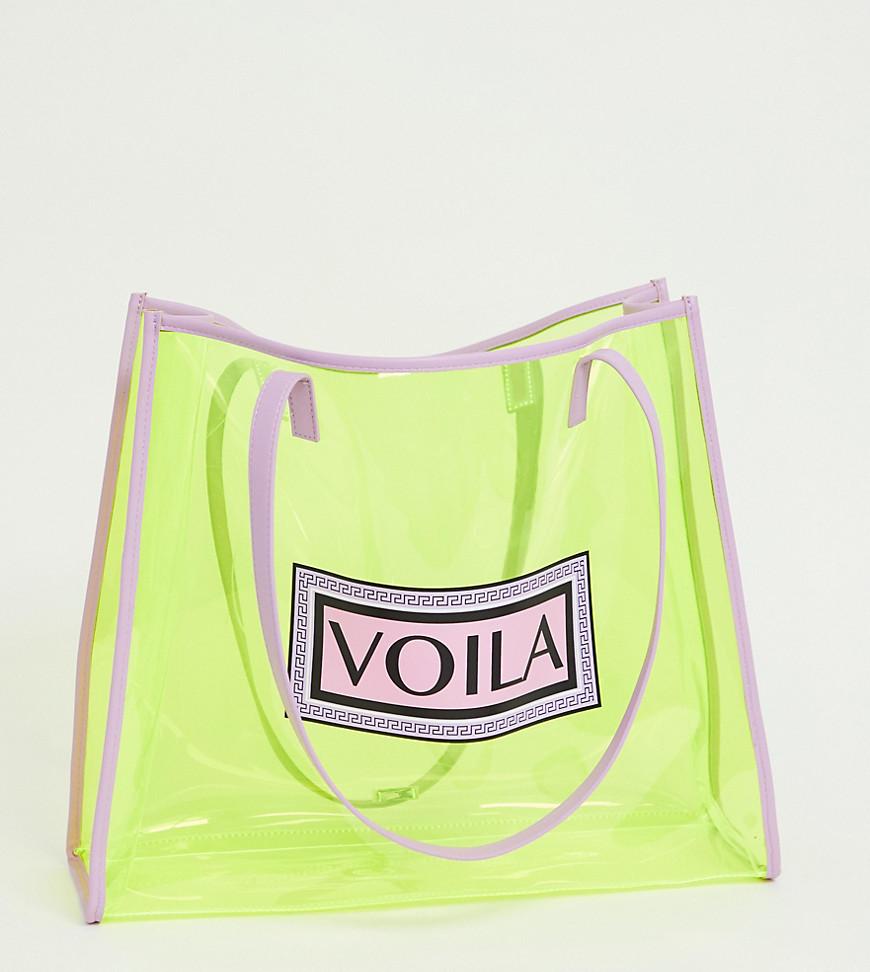 neon yellow tote bag