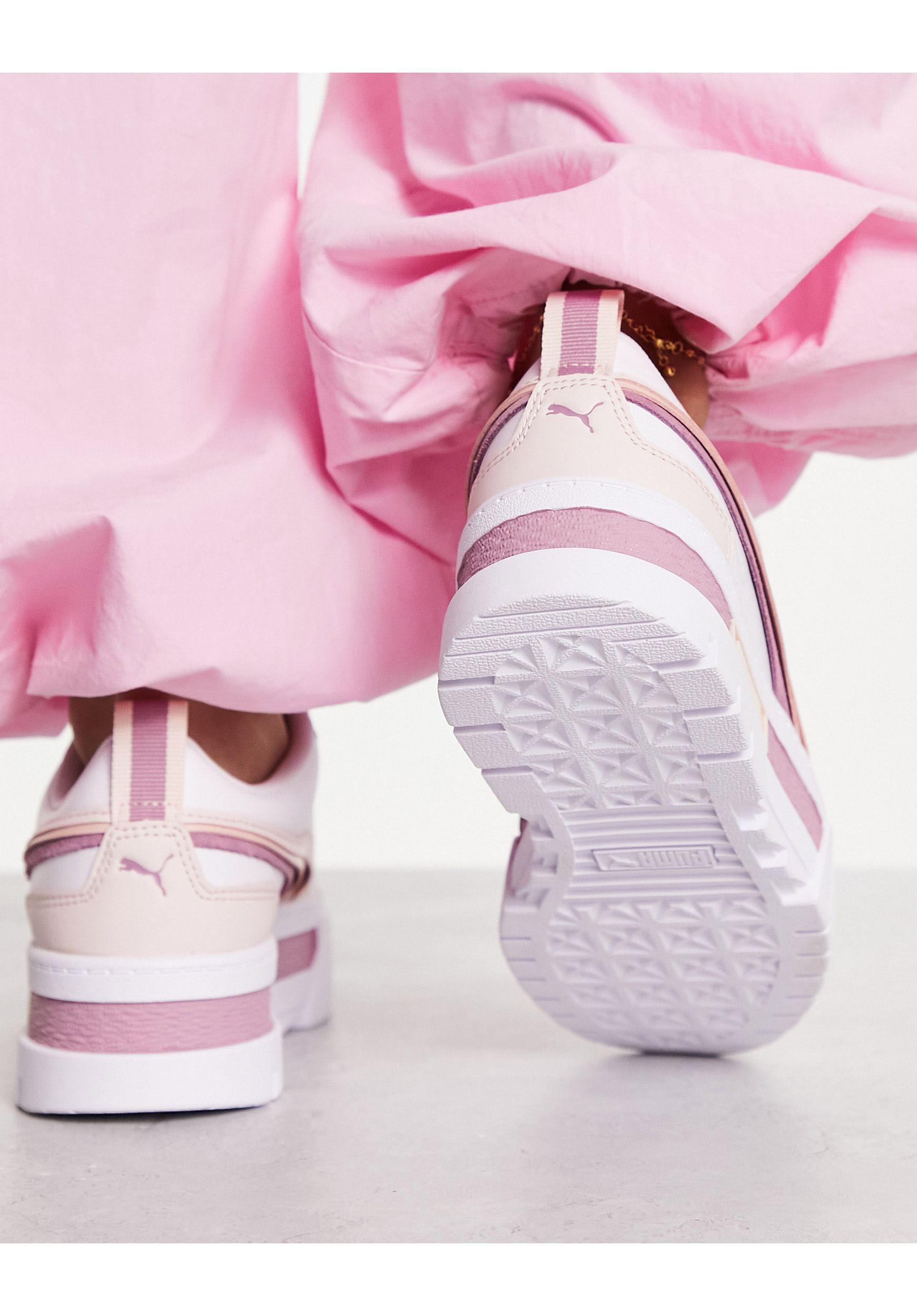 PUMA Mayze Triple Stripe Sneakers in Pink | Lyst
