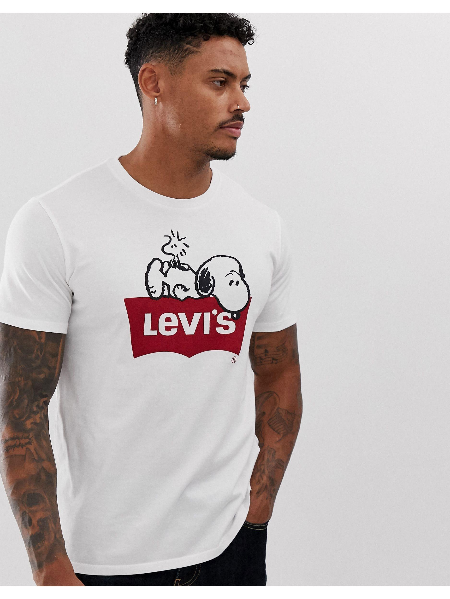 Levi's – Peanuts Snoopy – T-Shirt mit Batwing-Logo in Weiß für Herren |  Lyst DE