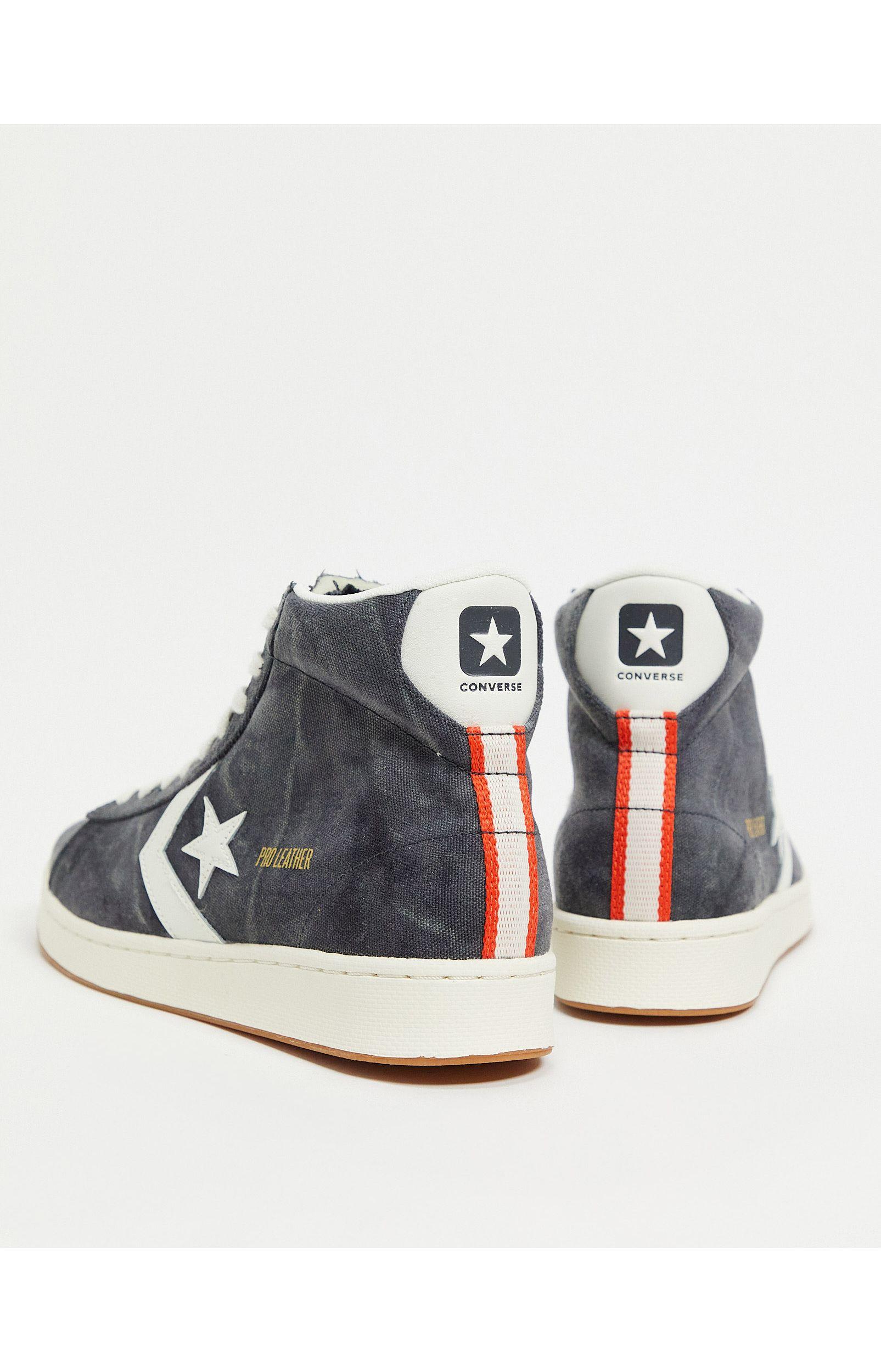 Converse Pro Leather Hi Court Daze - Sneakers Van Leer En Canvas Met  Wassing in het Zwart voor heren | Lyst NL
