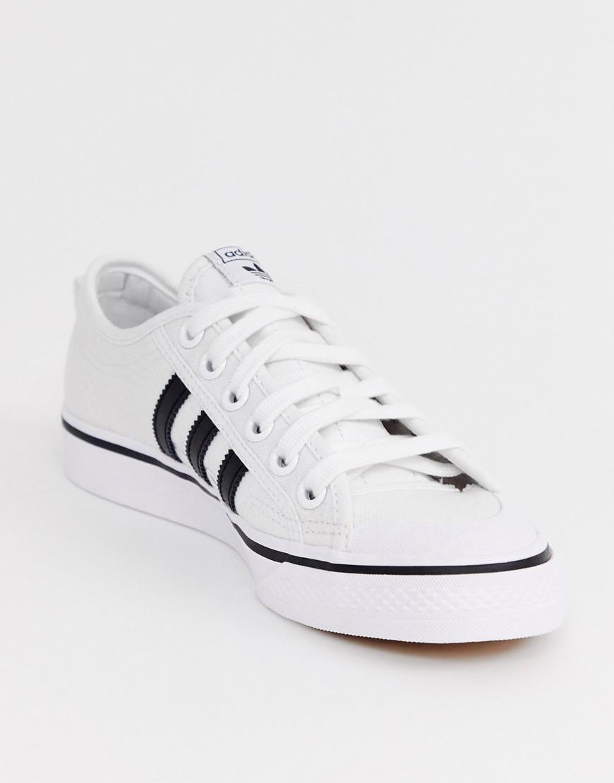 adidas originals white and black nizza sneakers
