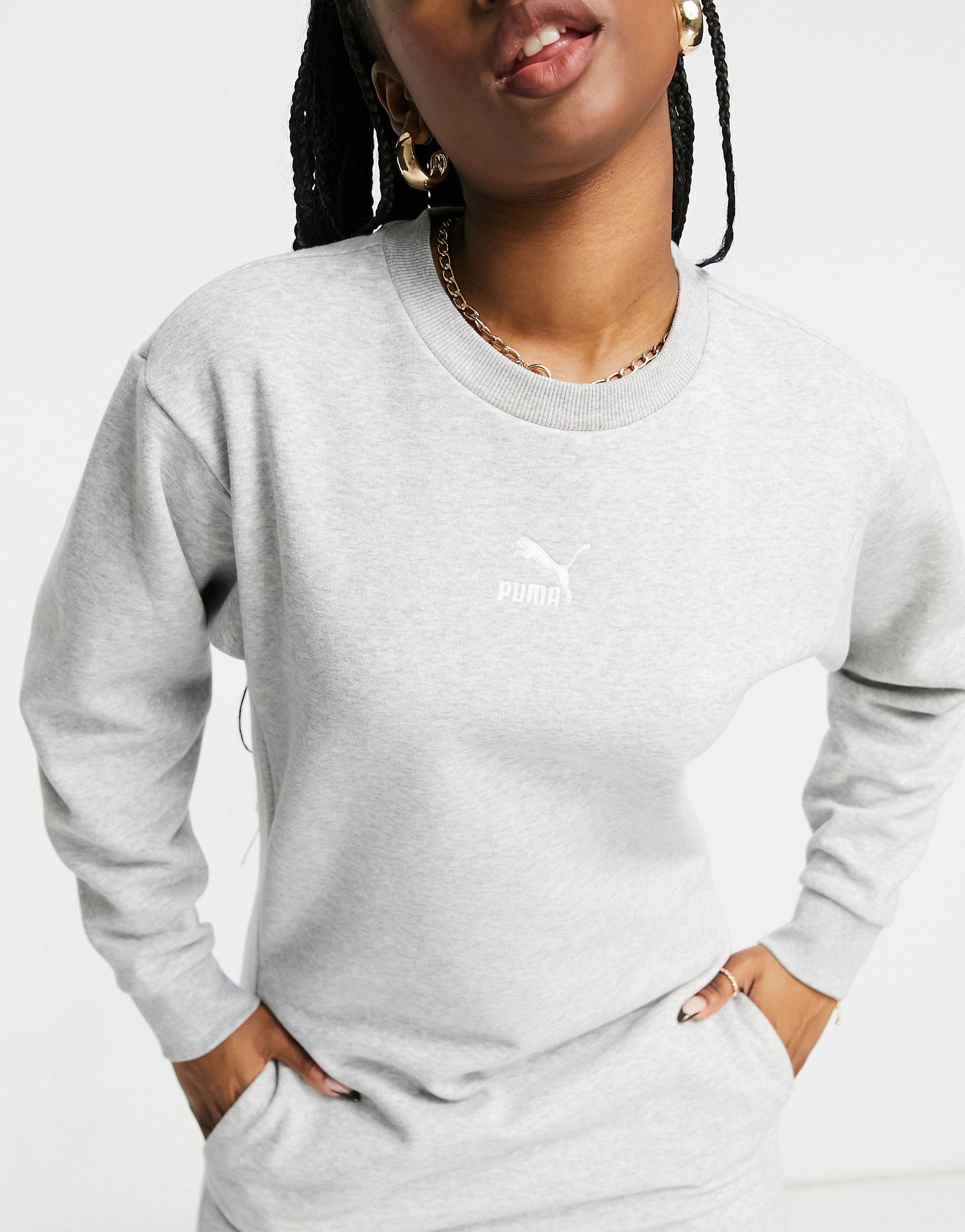 PUMA Sweatshirt Dress in Gray | Lyst
