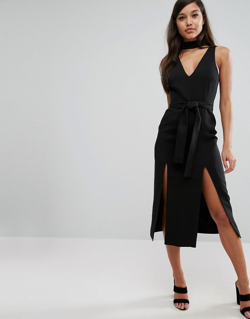 double split midi dress