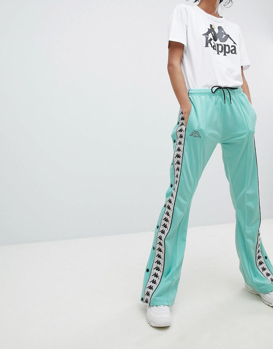 Kappa Popper Tracksuit Pant With Logo Taping in Green | Lyst