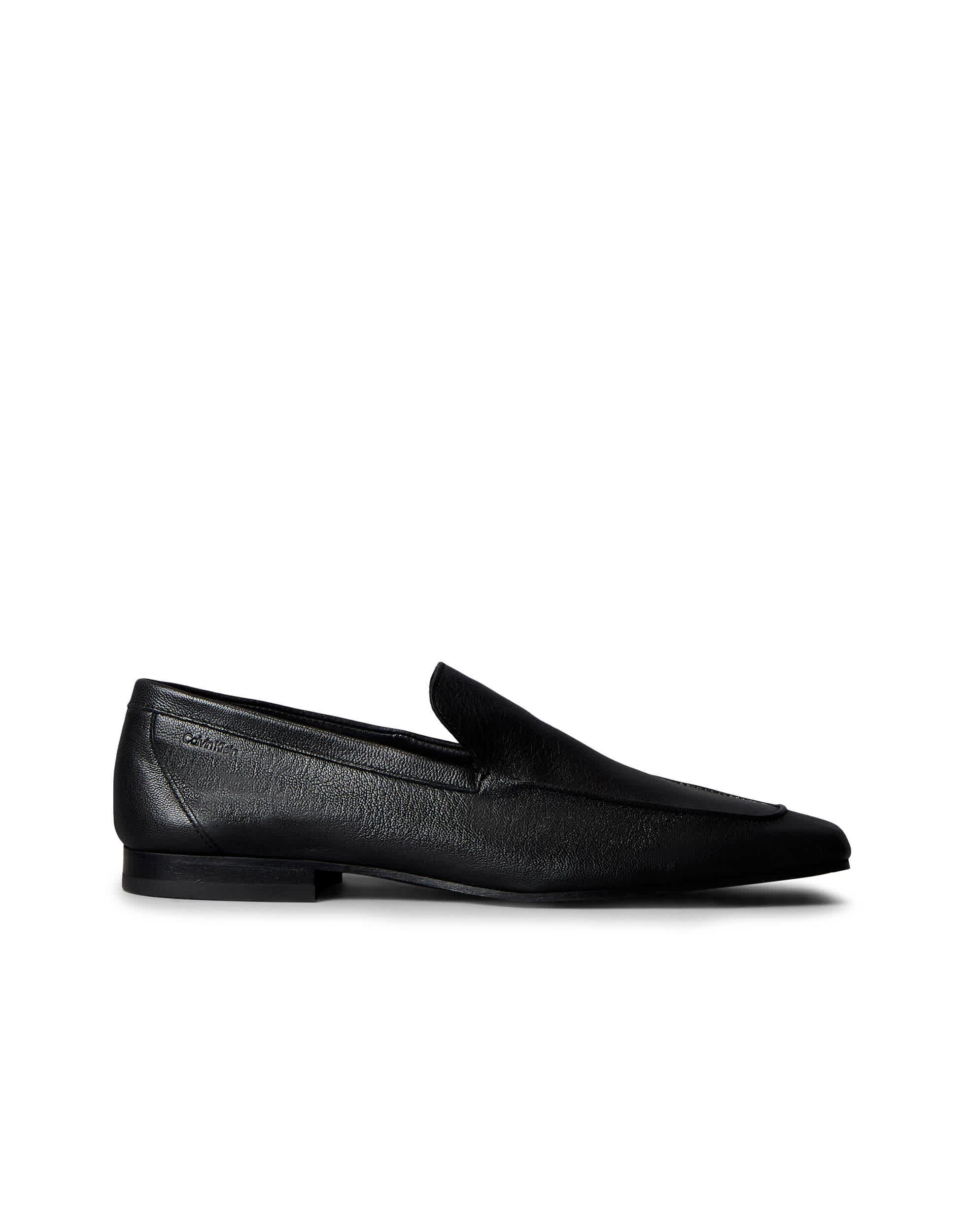 NWOT-Calvin Klein Black Shiny Leather No Laces Square Toe Slip on Loafers, US12 Amazon.com | Calvin Klein Magnus Black/Black/Weave Emboss  main image 3