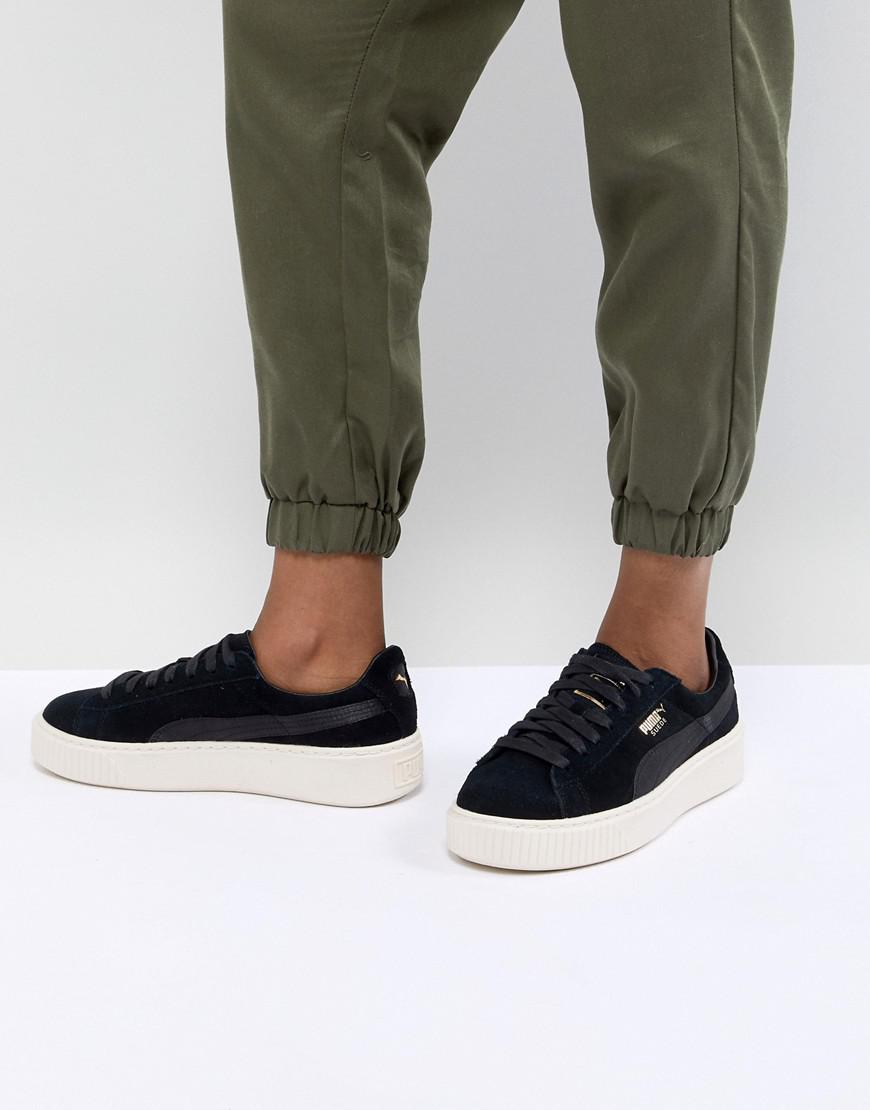 PUMA Suede Platform Sneaker in Black - Lyst