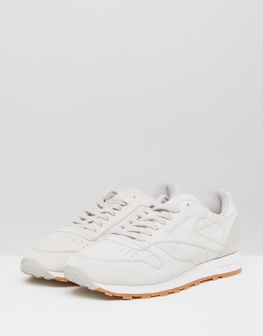Reebok Classic Leather Gum Sole Trainers Beige in Natural for Men - Lyst