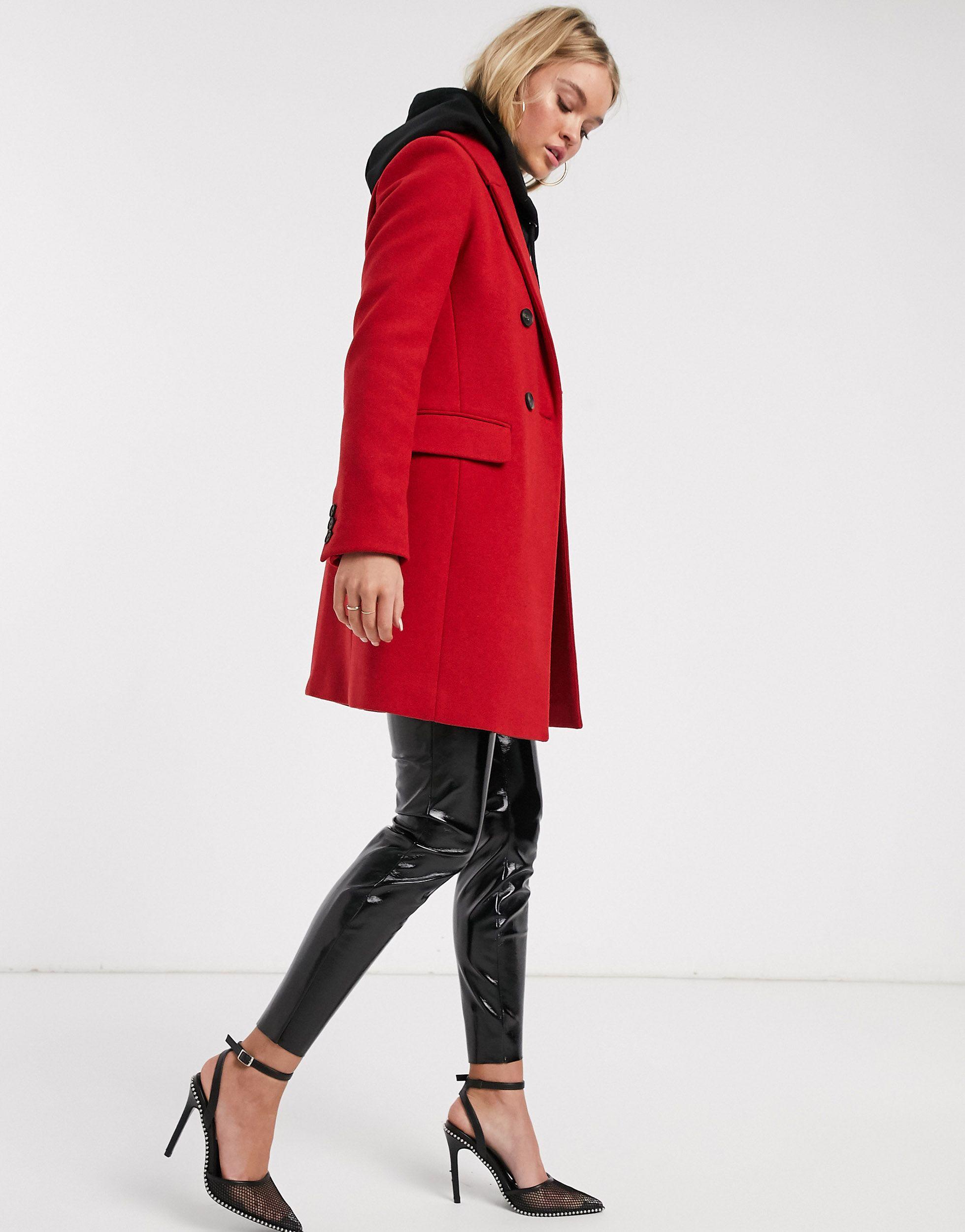 stradivarius red coat
