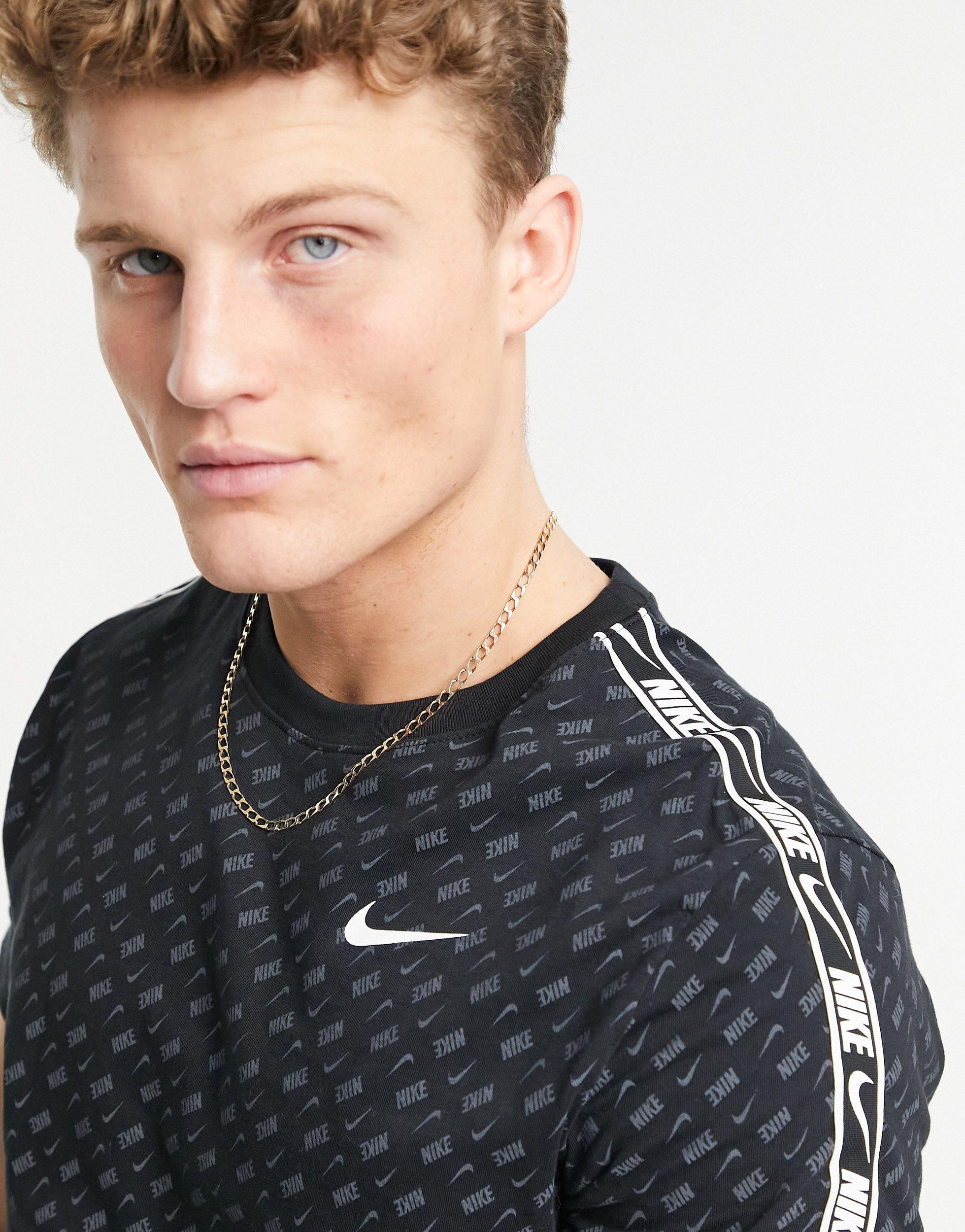 Nike Repeat Pack All Over Logo Print Taping T-shirt in Black for Men | Lyst