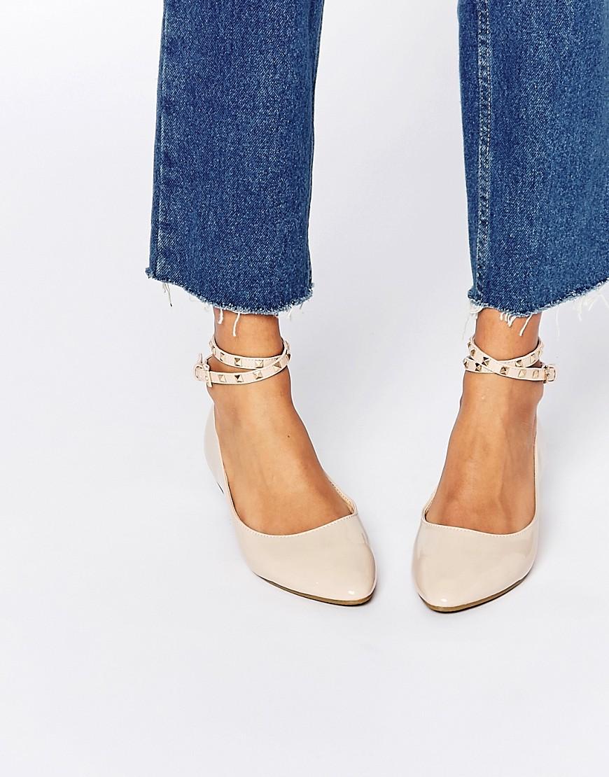 Ankle shop strap ballerinas