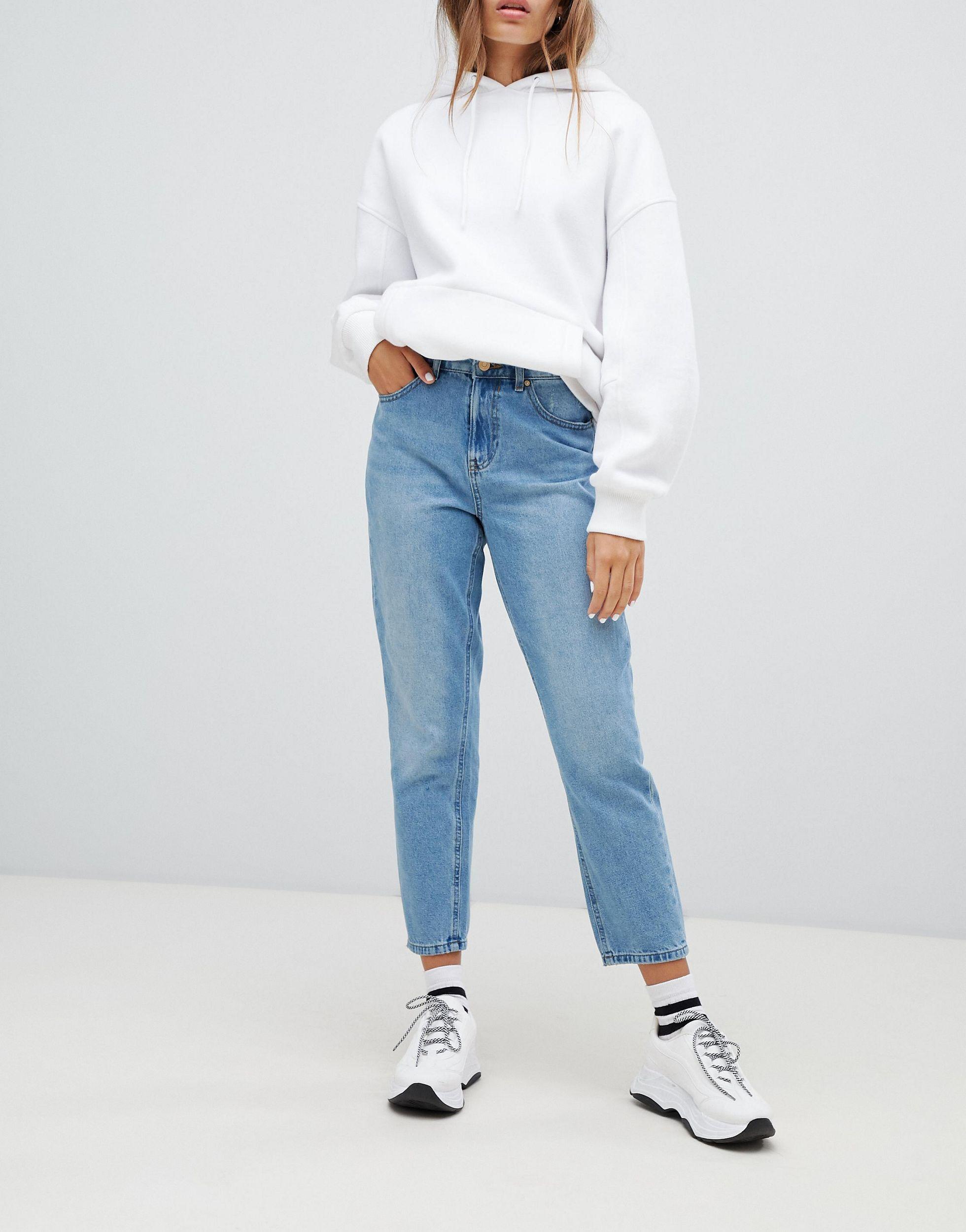 distressed mom jeans high waisted