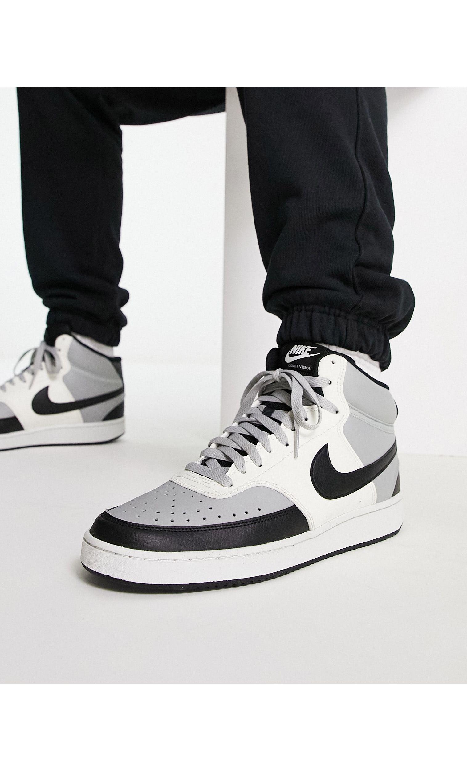 Nike Court Vision Mid Sneakers in Black for Men | Lyst