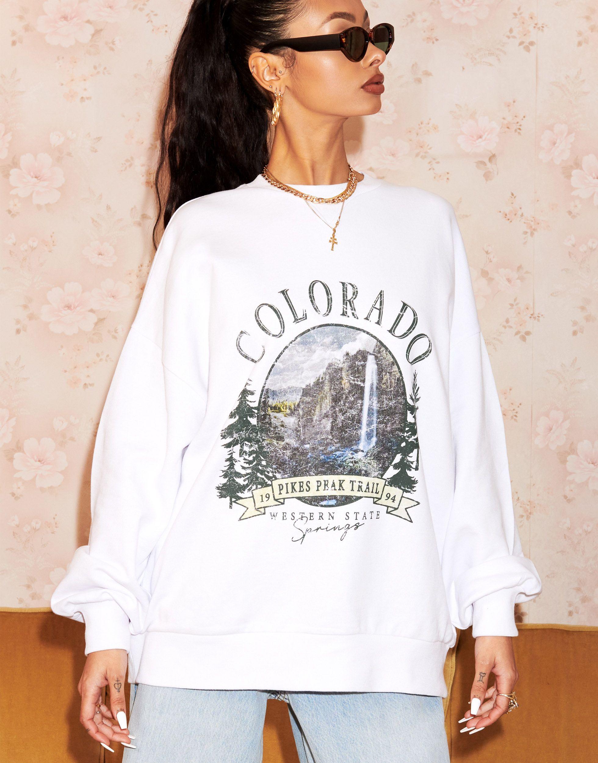 ASOS Sweatshirt With Colorado Graphic in White - Lyst