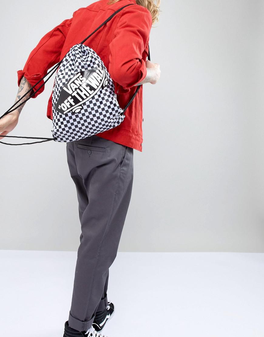 vans checkerboard drawstring bag