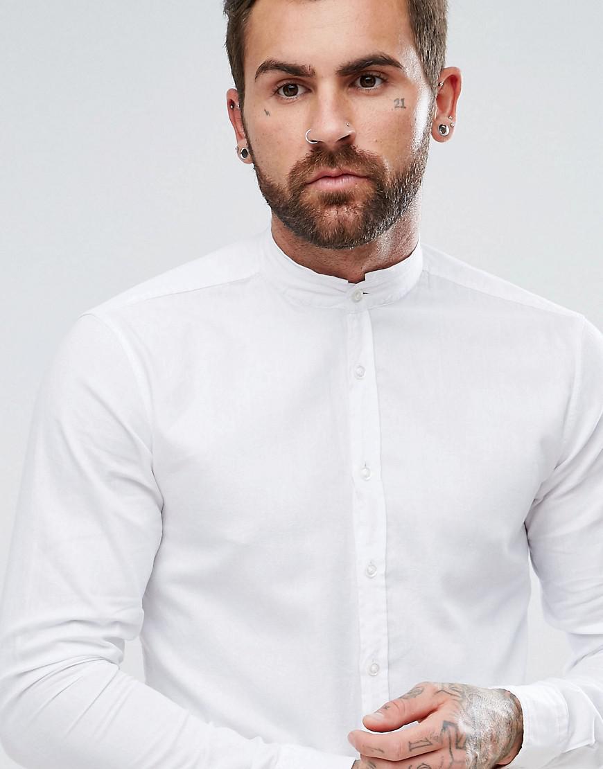 hugo boss grandad collar shirt
