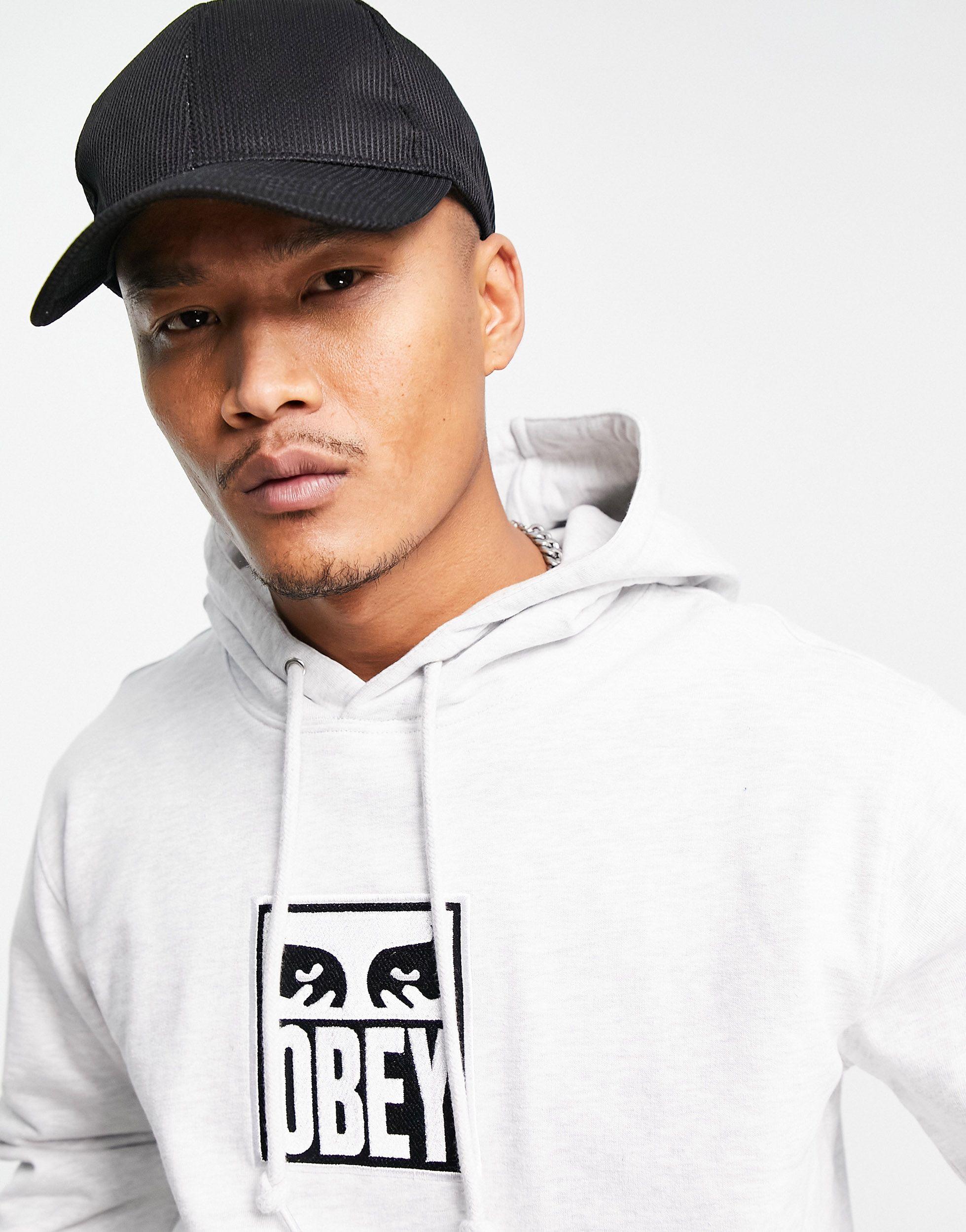Sudadera con capucha subvert eyes Obey de hombre de color Gris - Lyst