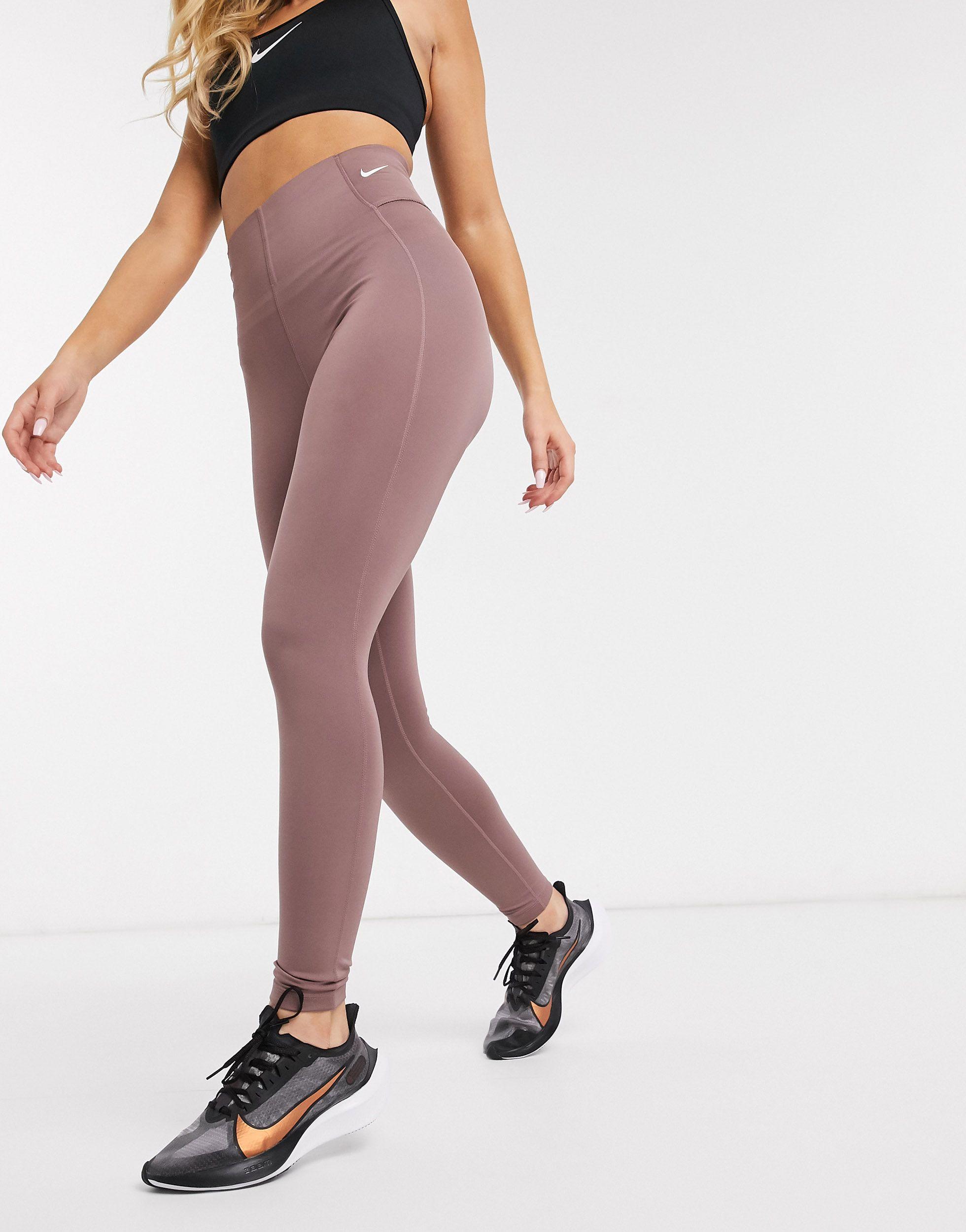 Leggings reductores en malva Nike de Tejido sintético de color Morado - Lyst