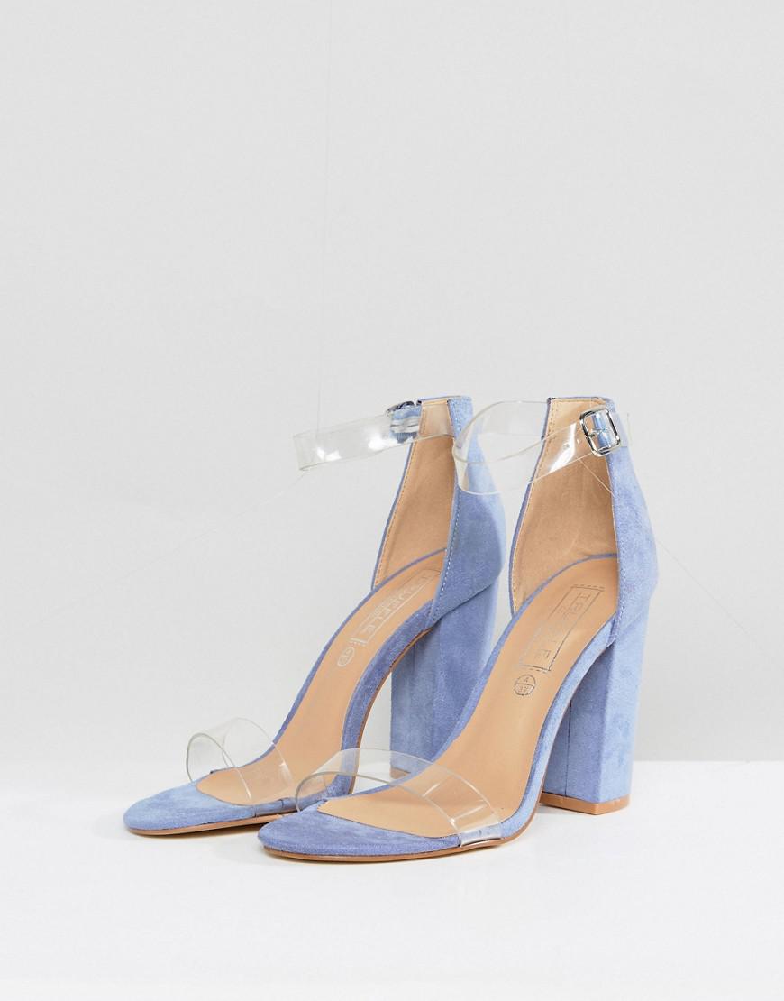 wide clear block heels