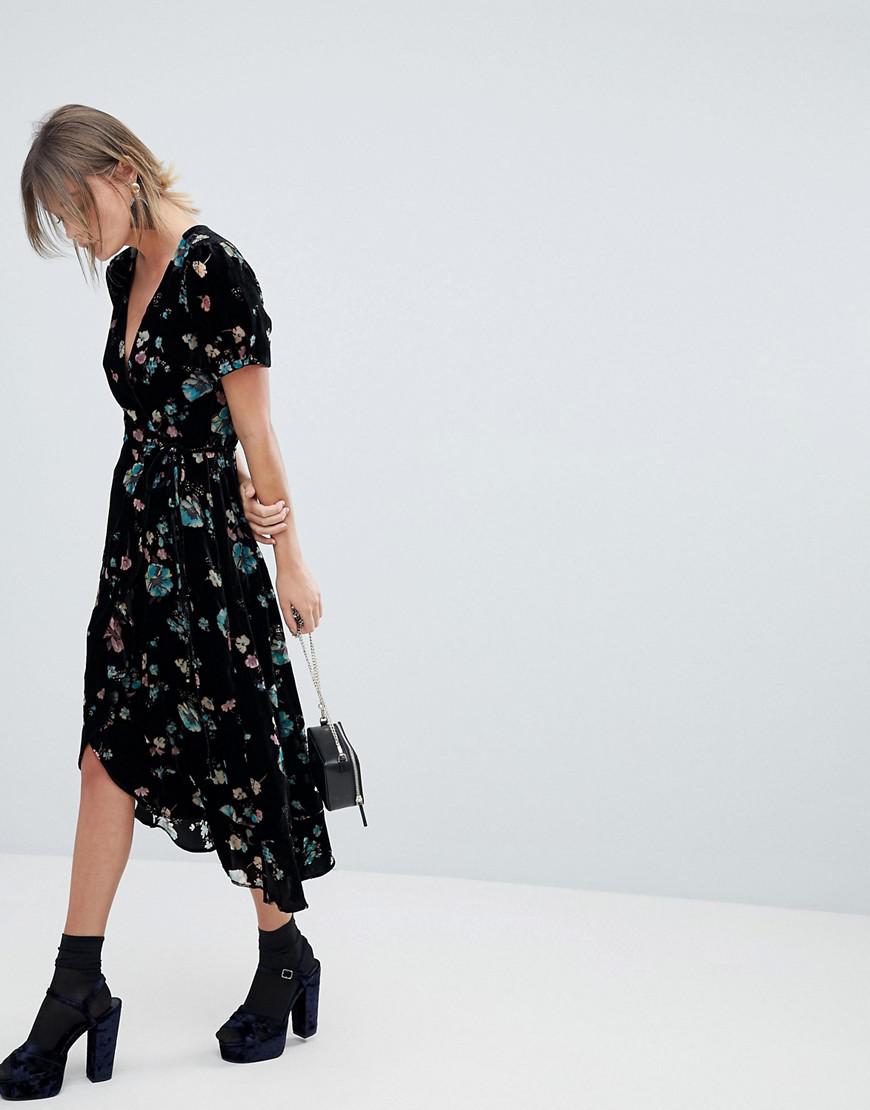 oasis midi wrap dress