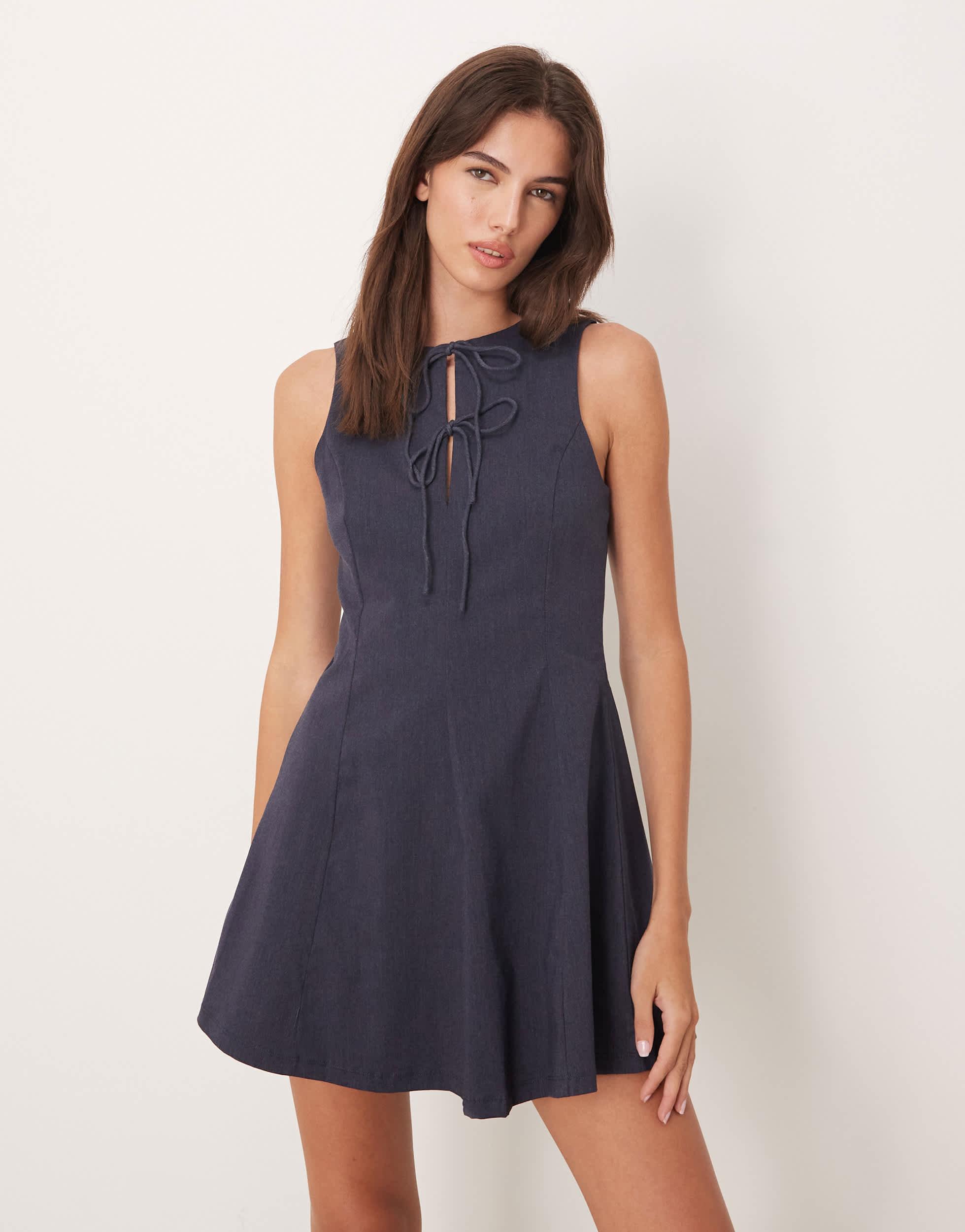 fit and flare shift dress ASOS Design - Denim Fit and Flare Shift Dress - Women - Cotton - 6 US