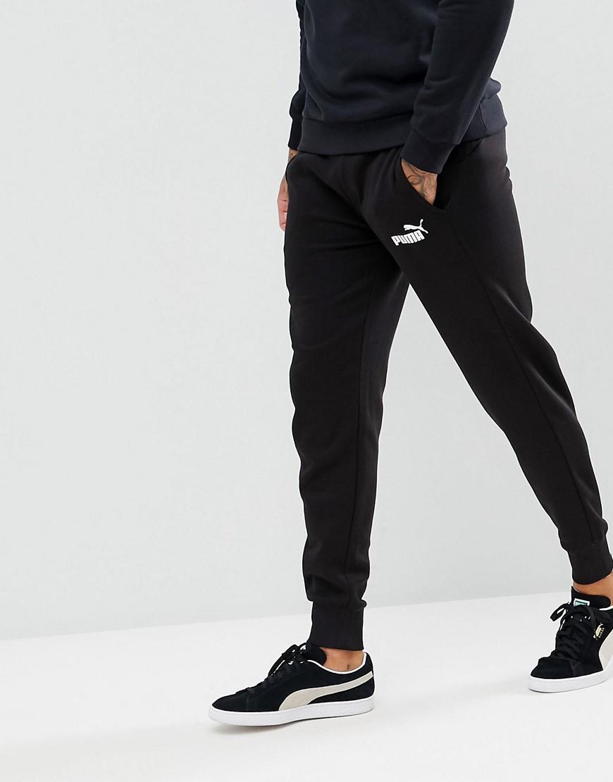 puma essentials skinny fit joggers in grey