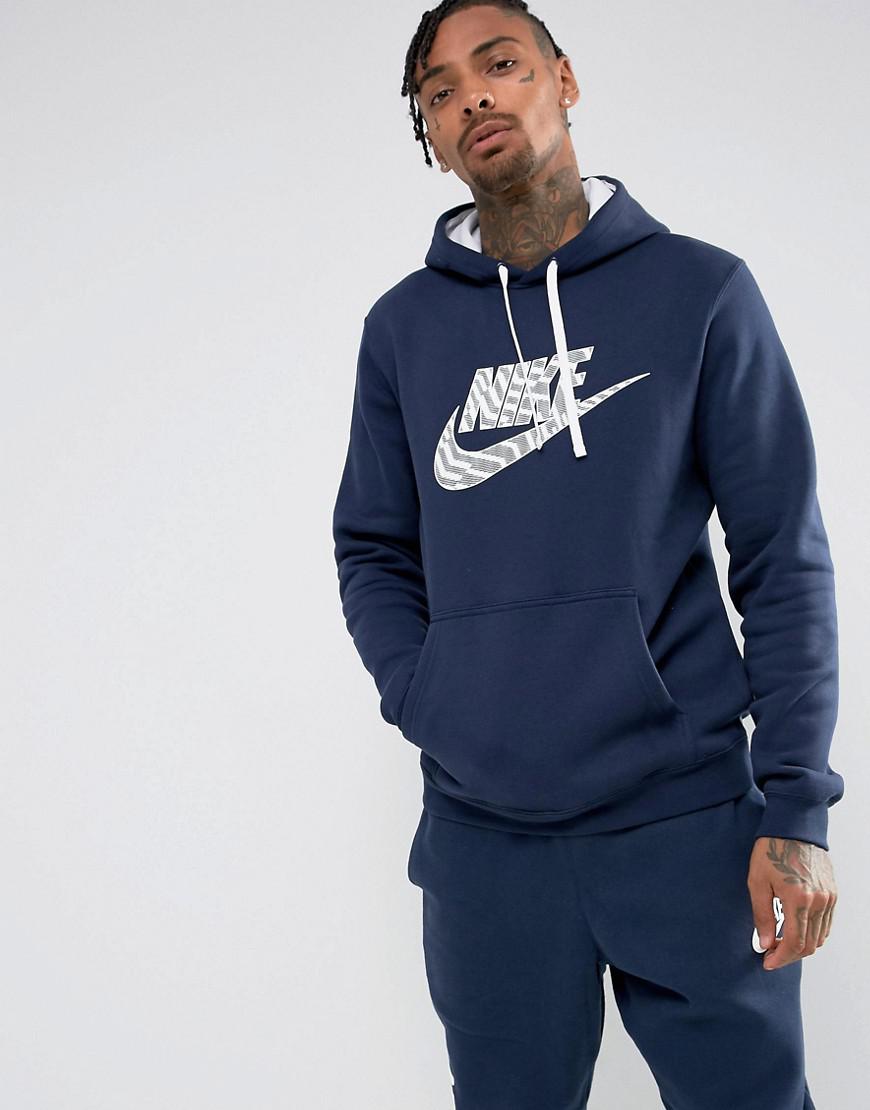 nike navy pullover hoodie