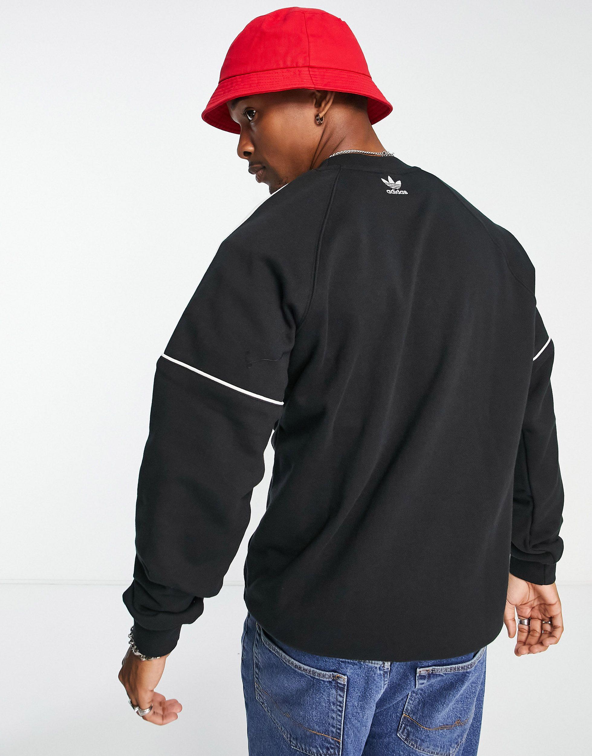 adidas Originals Rekive 3-stripes Logo Sweatshirt in Black for Men | Lyst