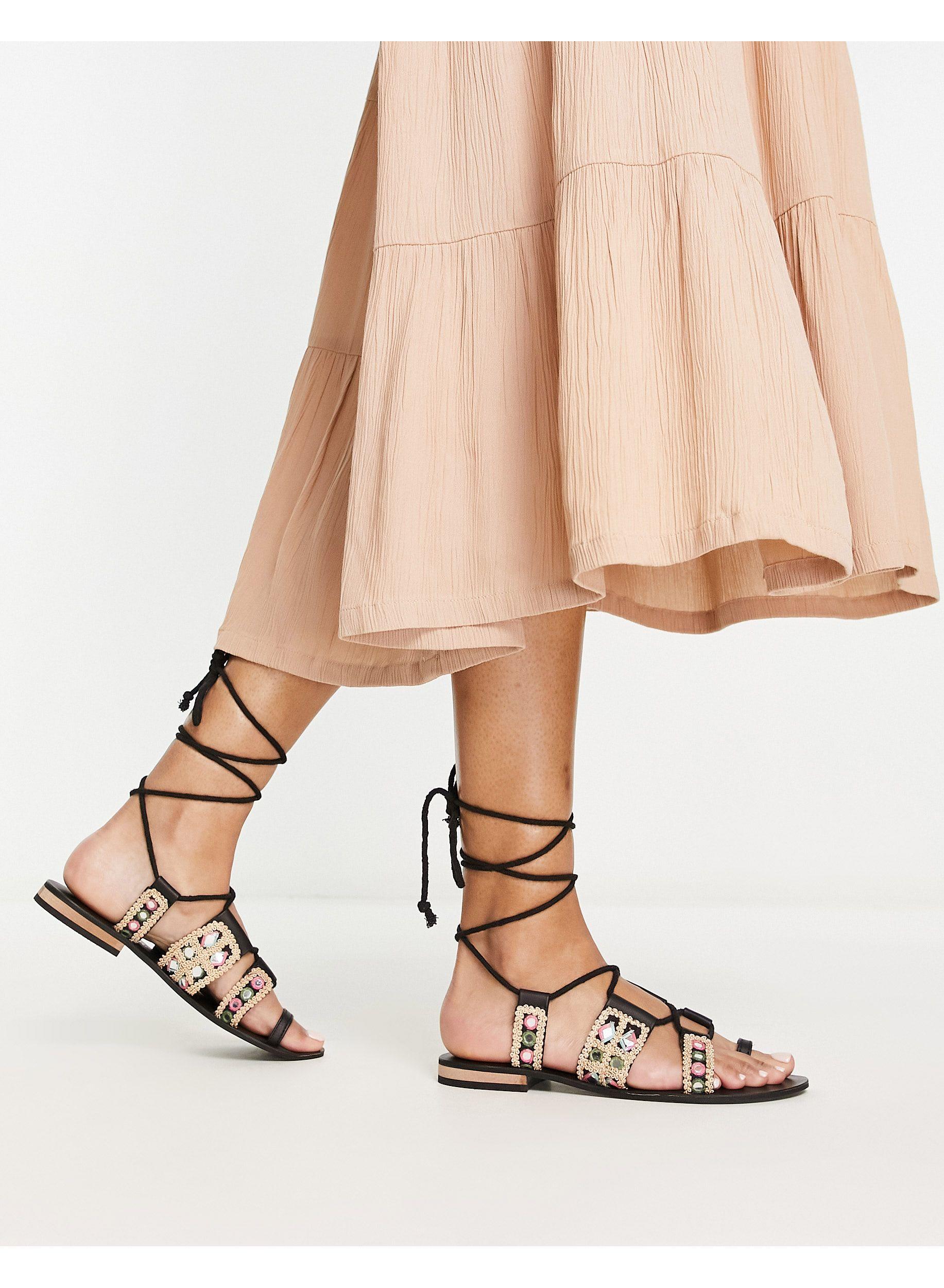 Free People Mantra Mirror Detail Gladiator Sandals in Natural | Lyst Canada