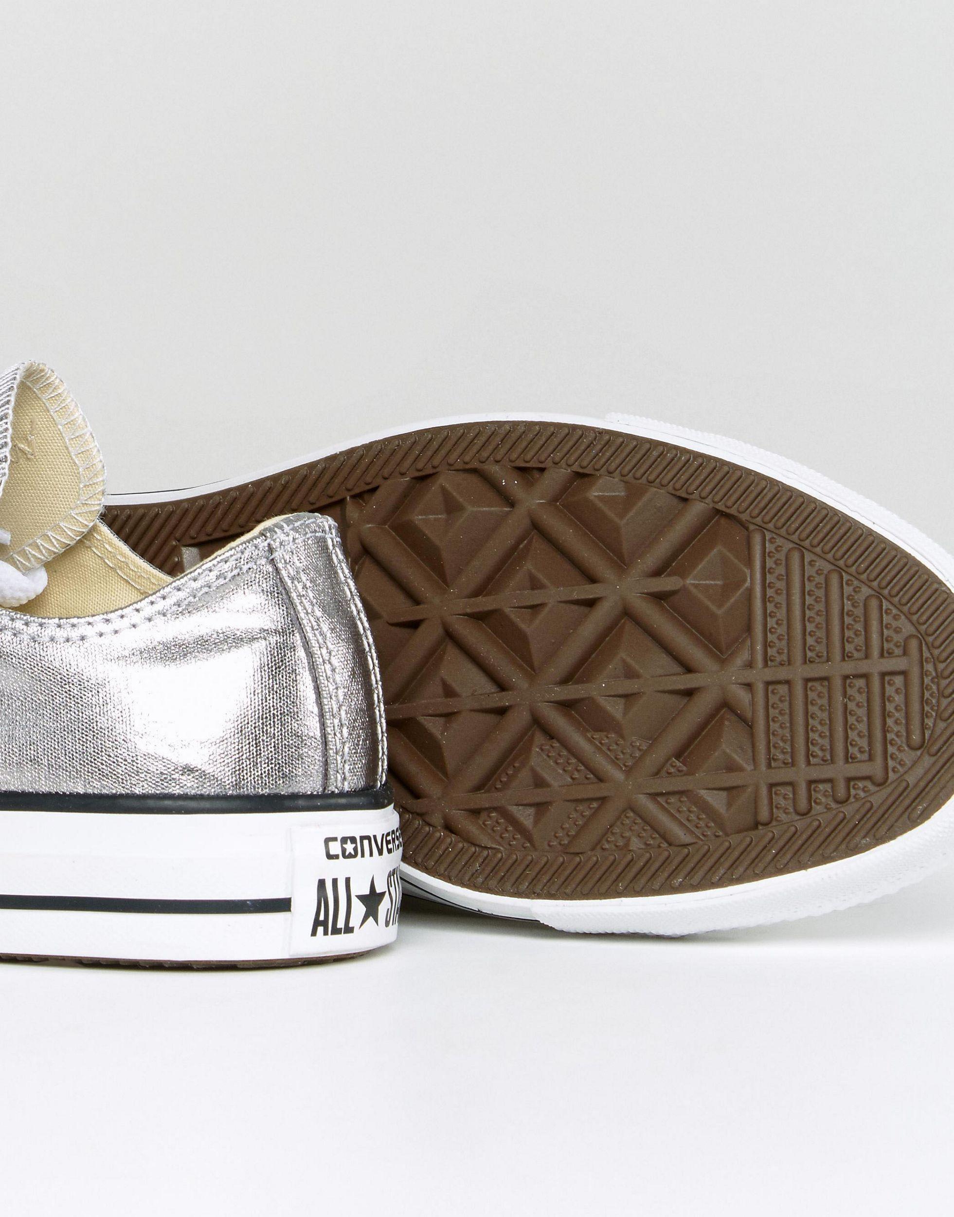 Converse Chuck Taylor Ox Sneakers In Silver Metallic | Lyst