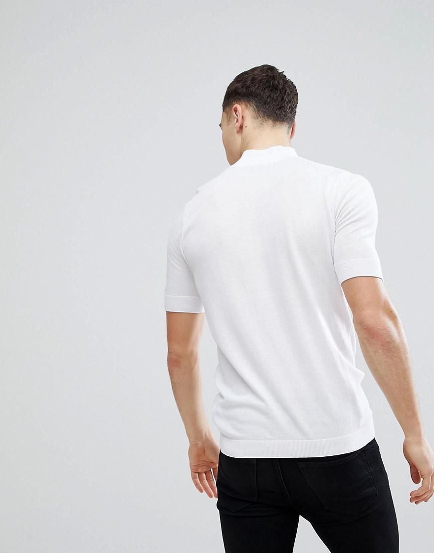 turtle neck t shirt for men white