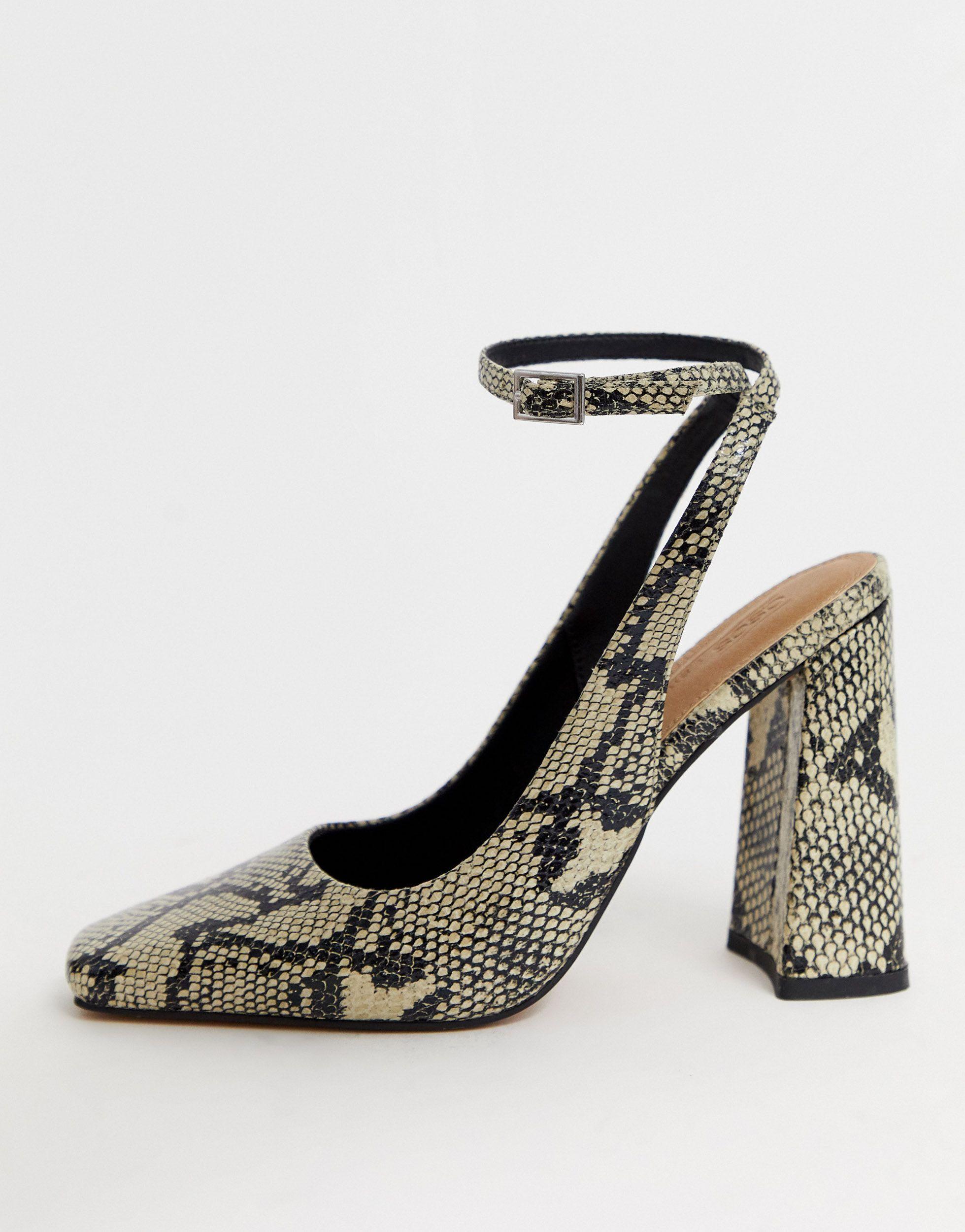 ASOS Puddle - Hoge Schoenen Met Blokhak, Vierkante Neus En Slangenprint |  Lyst NL